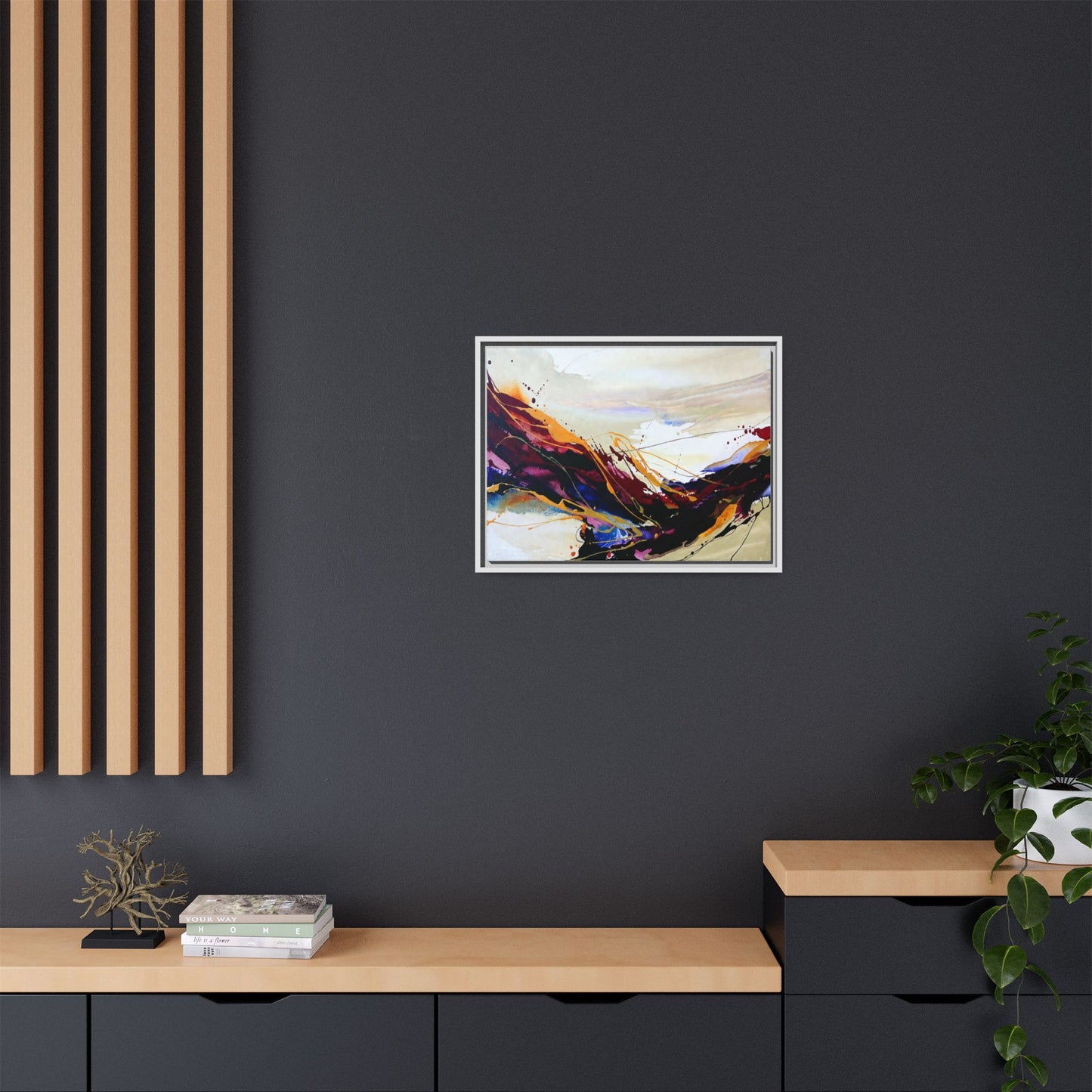 Abstract Flow Matte Canvas Framed Wall Art