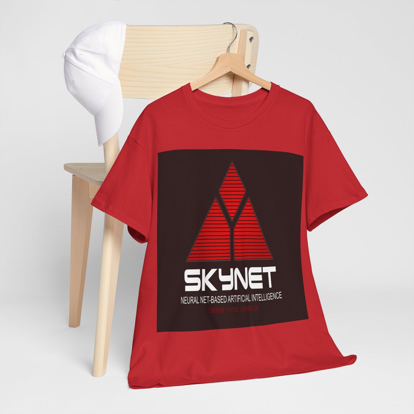 Skynet Logo Tee — Retro Red AI Graphic T-Shirt