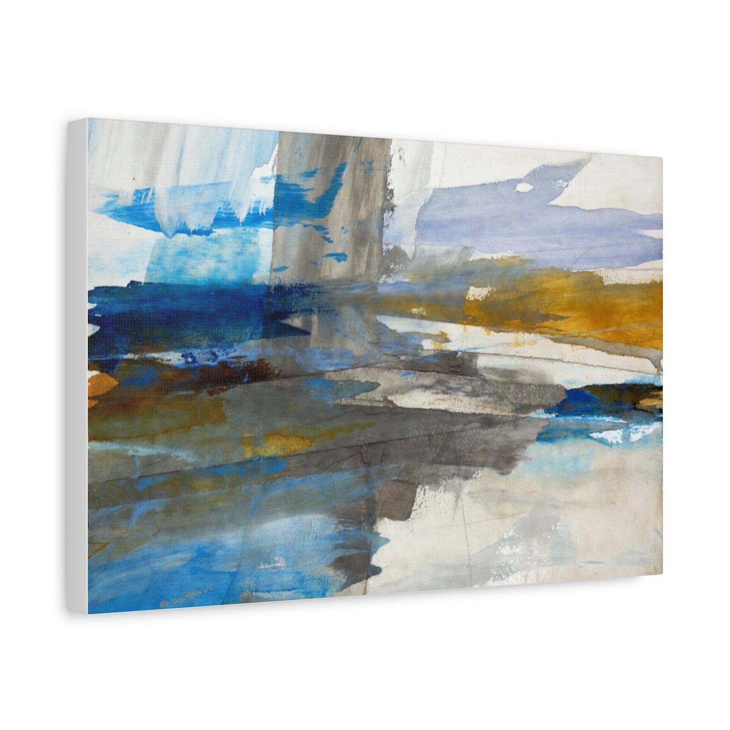 Abstract Coastal Blue Matte Canvas Print — Stretched 1.25" Wall Art