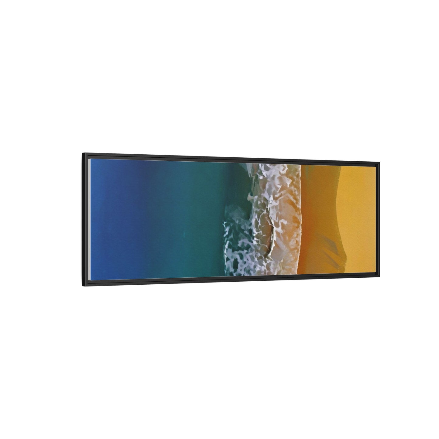 Framed Matte Canvas Seascape Print – Coastal Waves Wall Art