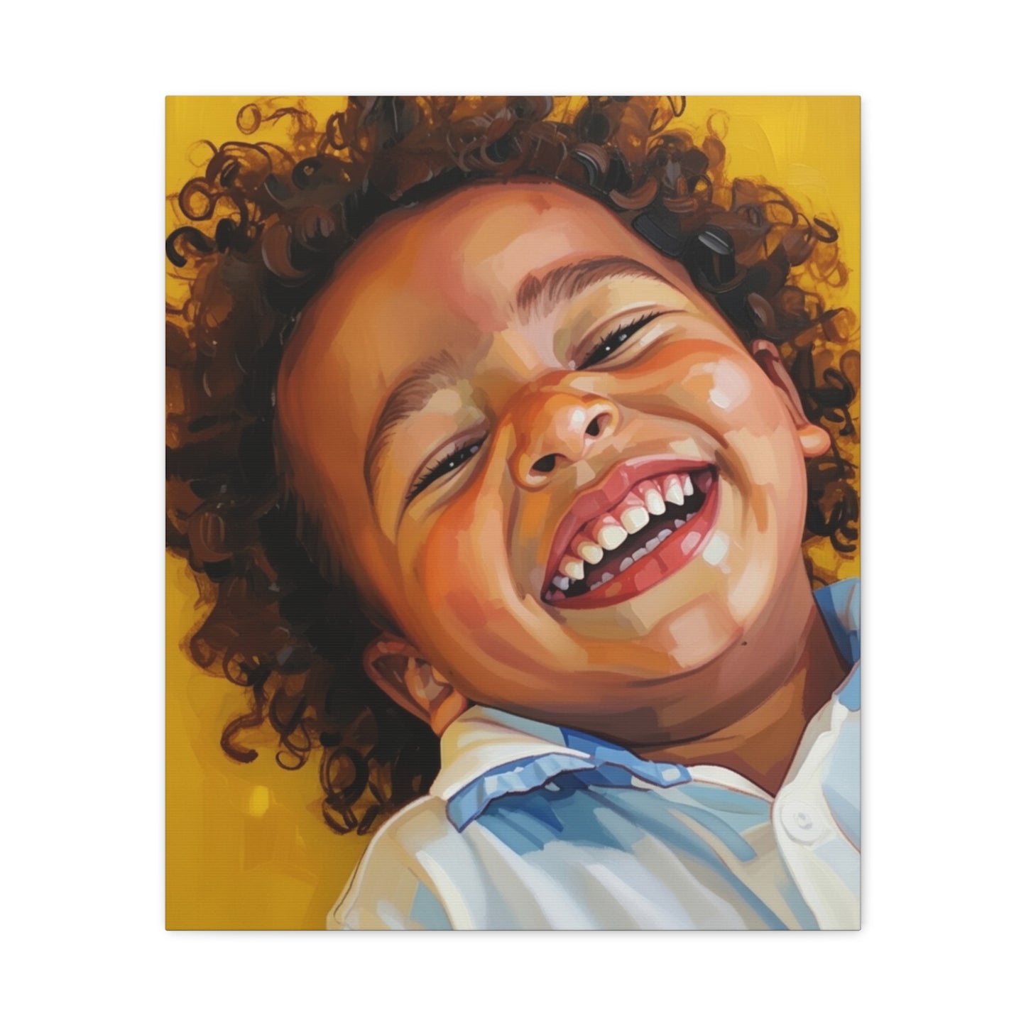 Joyful Child Portrait Canvas - Matte Stretched Wall Art