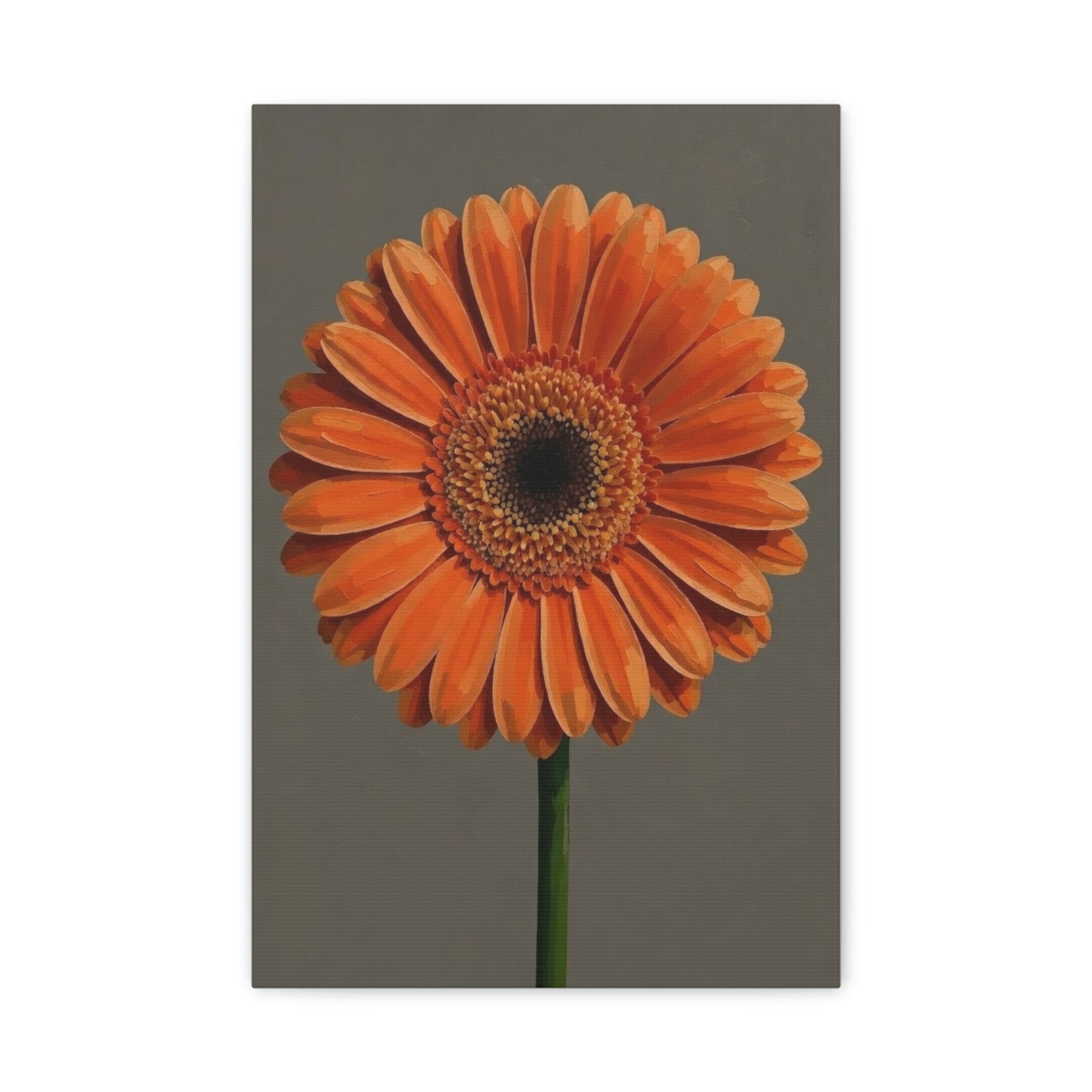 Orange Gerbera Flower Matte Canvas Print — Stretched Wall Art