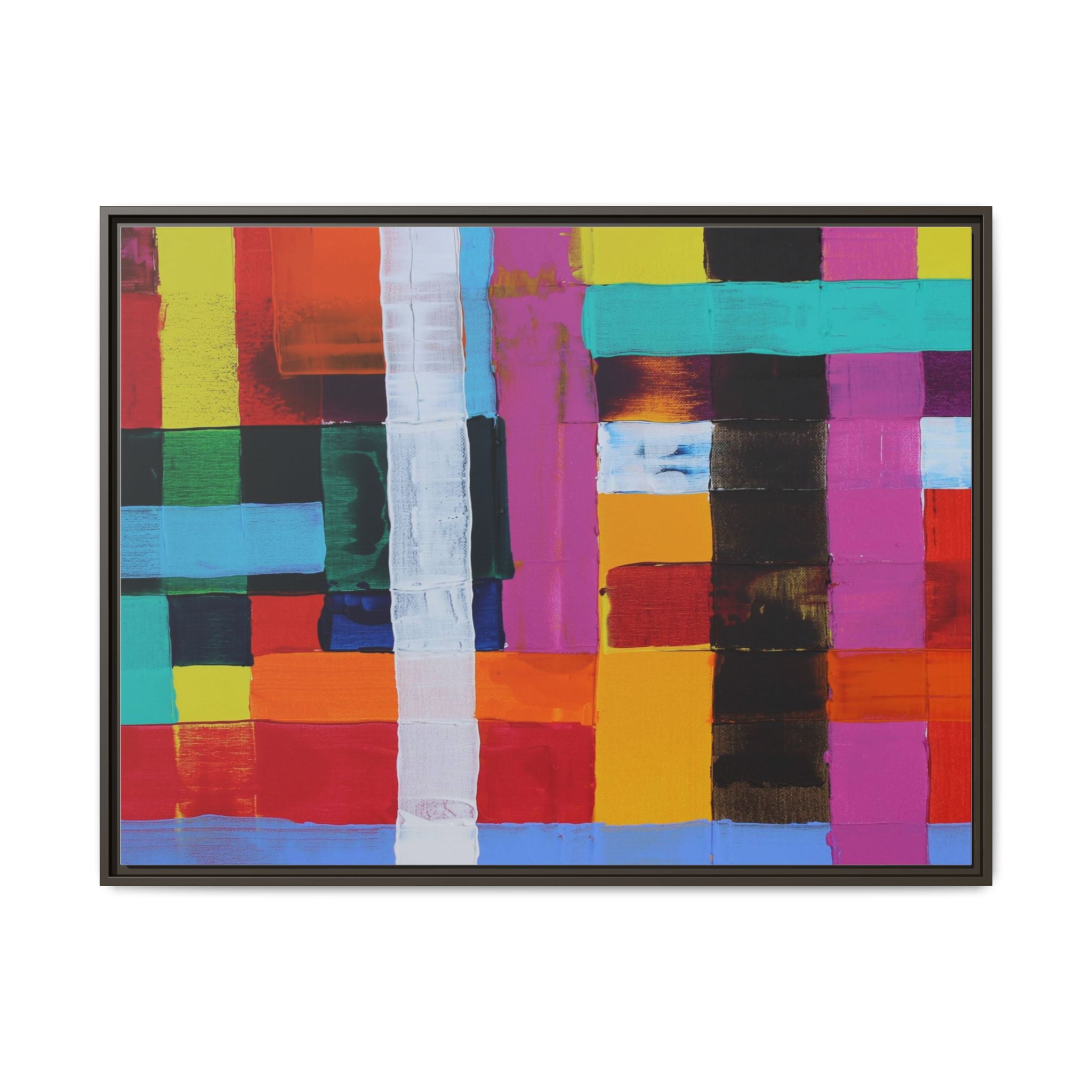 Farbfeld Malerei (Acryl) by Unknown Artist Matte Framed Canvas Wall Art Print