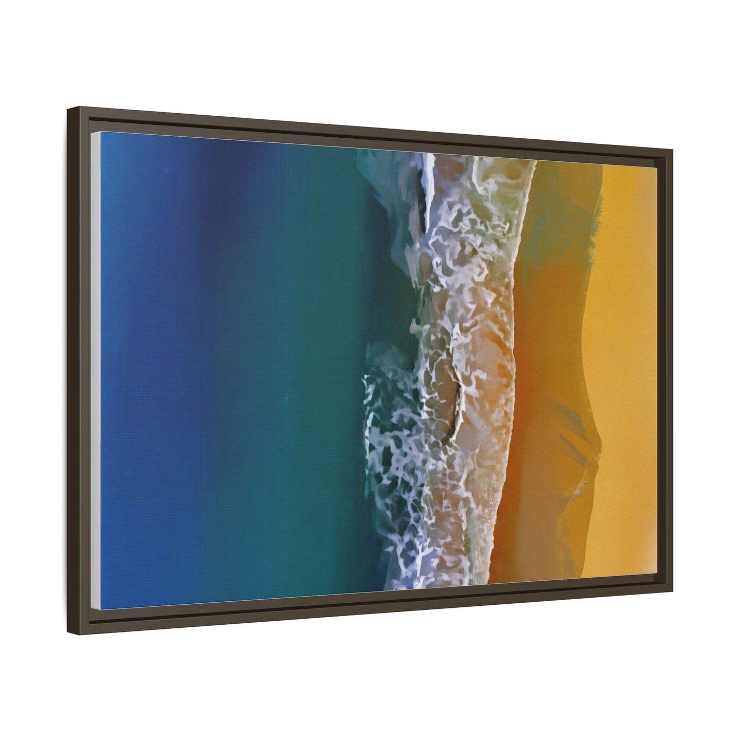 Framed Matte Canvas Seascape Print – Coastal Waves Wall Art
