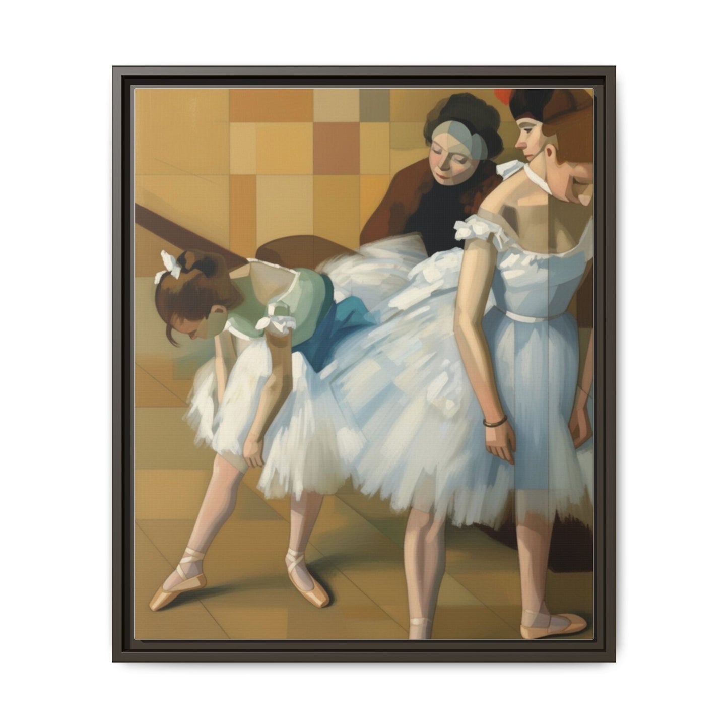 Ballet Dancers Matte Framed Canvas – Impressionist Dance Wall Art