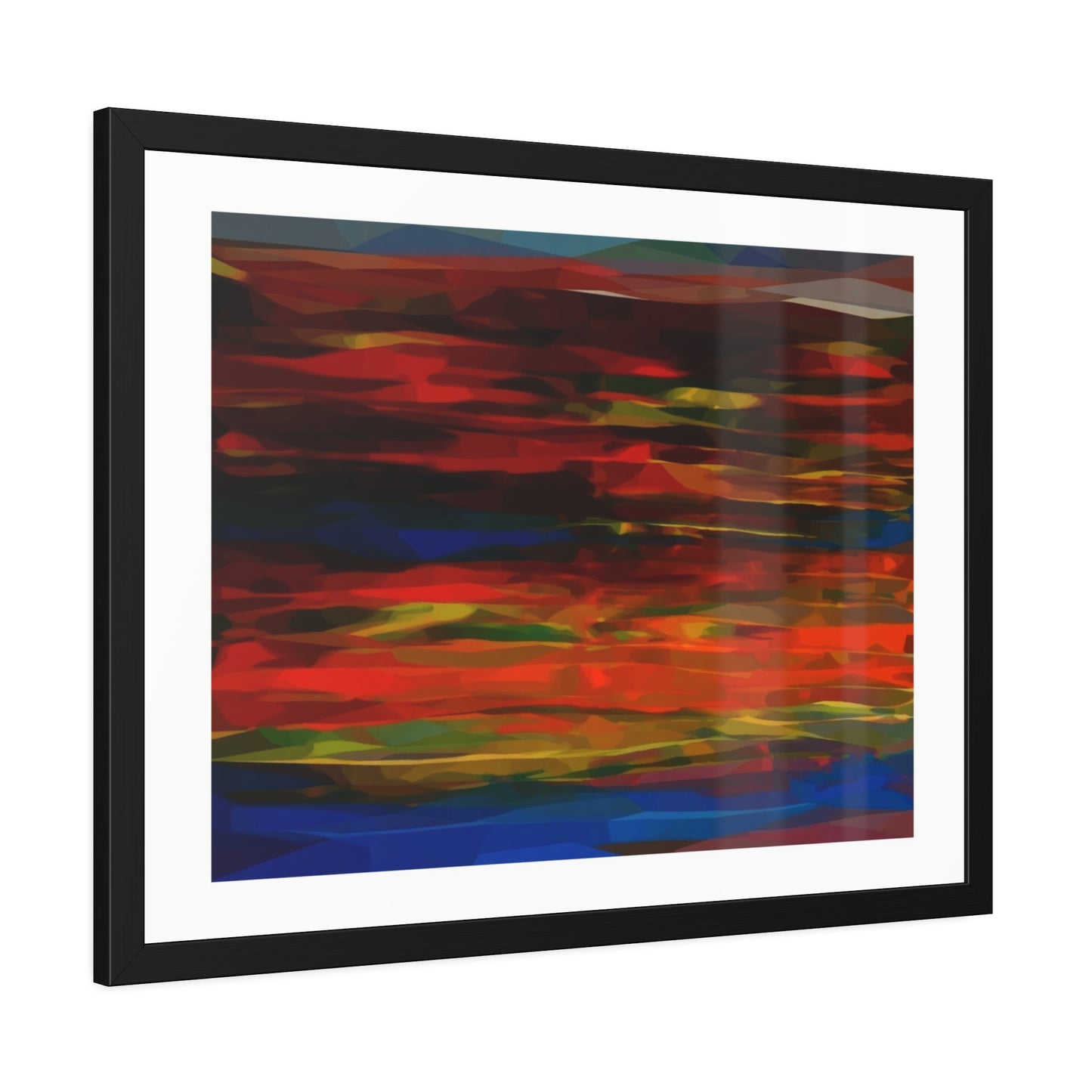 Abstract Sunset Framed Poster — Colorful Modern Wall Art