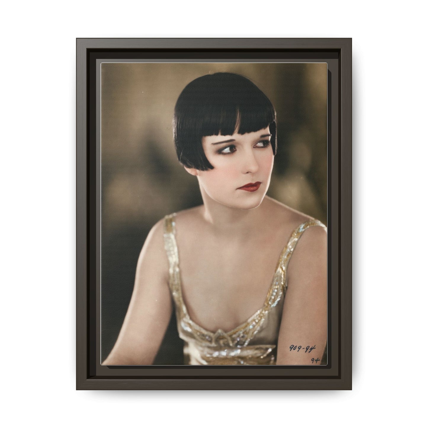 Vintage Louise Brooks Portrait Matte Canvas Framed Wall Art