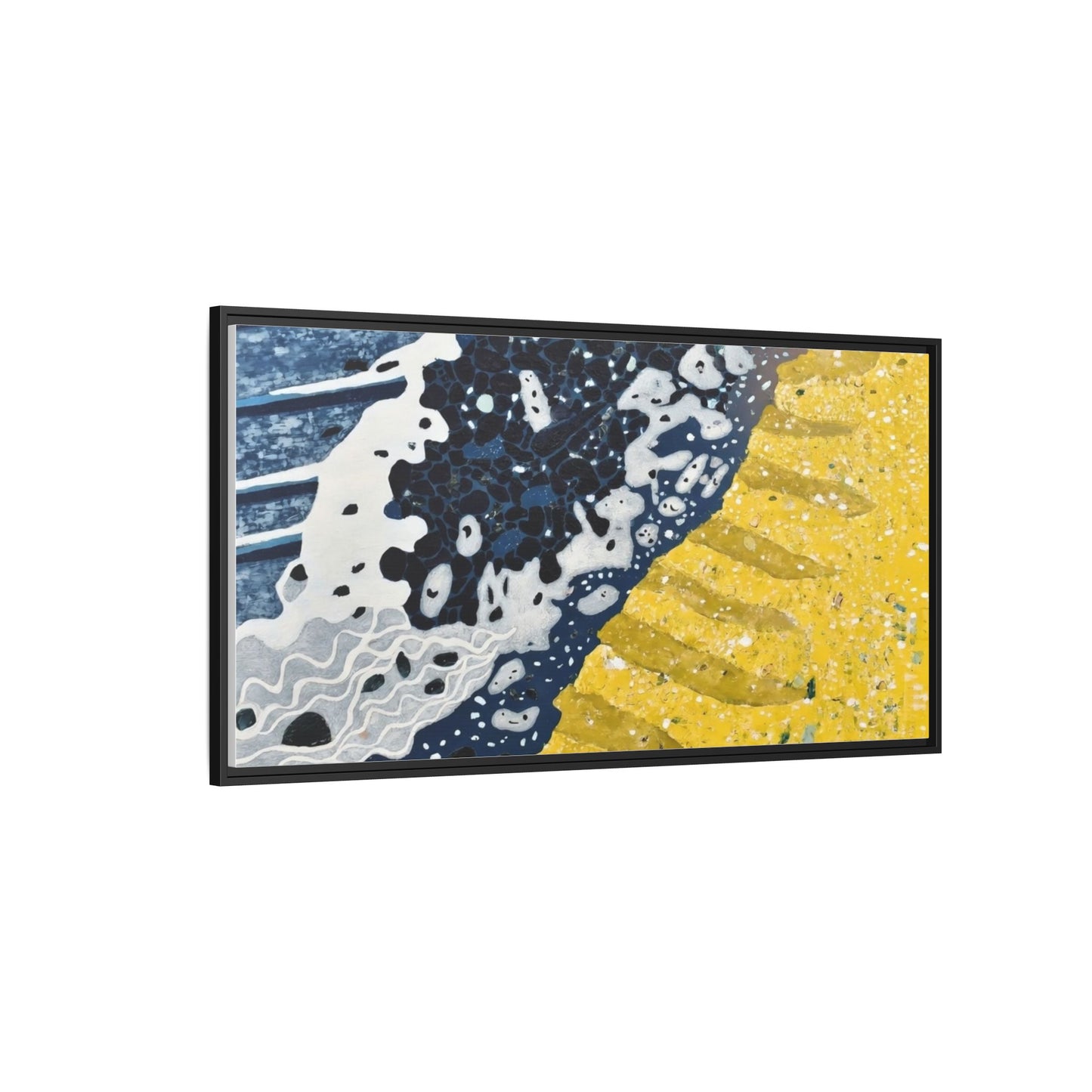 Framed Abstract Ocean & Sand Matte Canvas Print