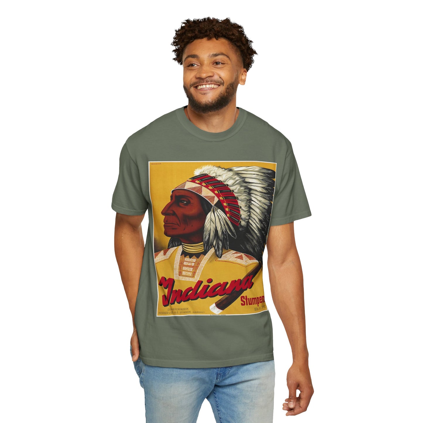 T-Shirt — Retro 'Indiana' Native Chief Vintage Poster Design