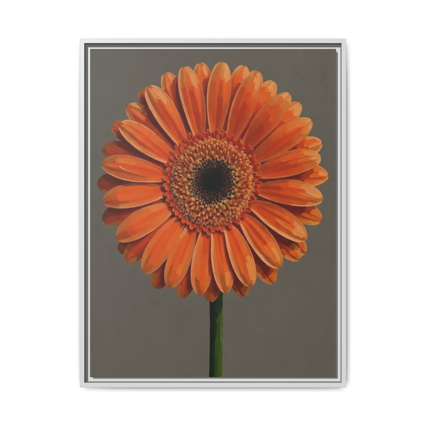 Orange Gerbera Daisy Matte Canvas Print (Framed)