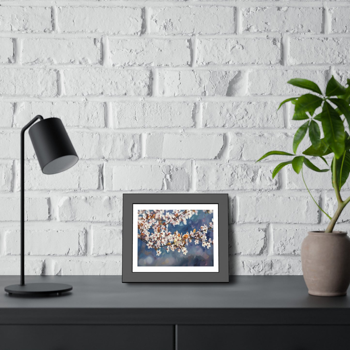 Cherry Blossom Branch Framed Poster — Floral Spring Wall Art Print