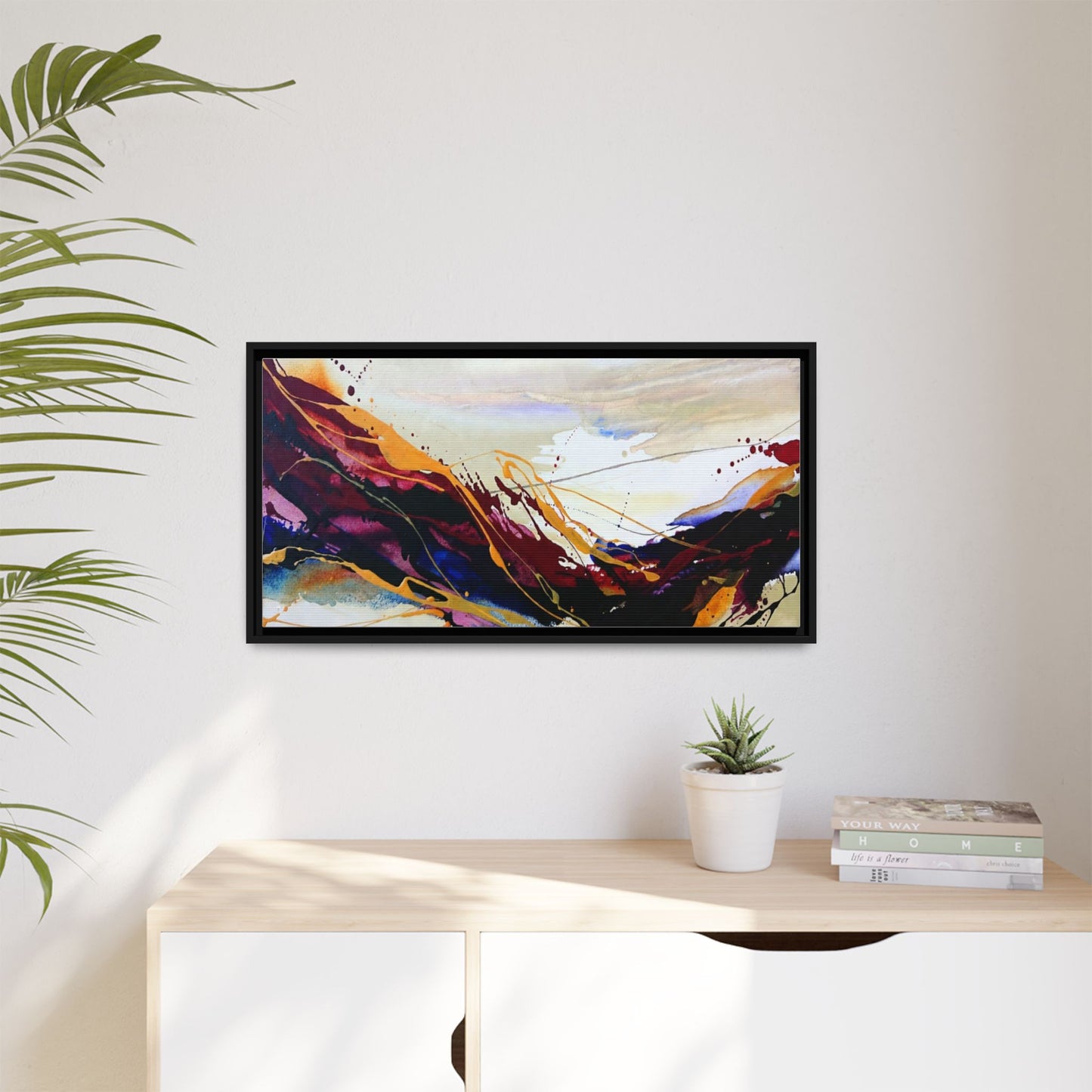 Abstract Flow Matte Canvas Framed Wall Art