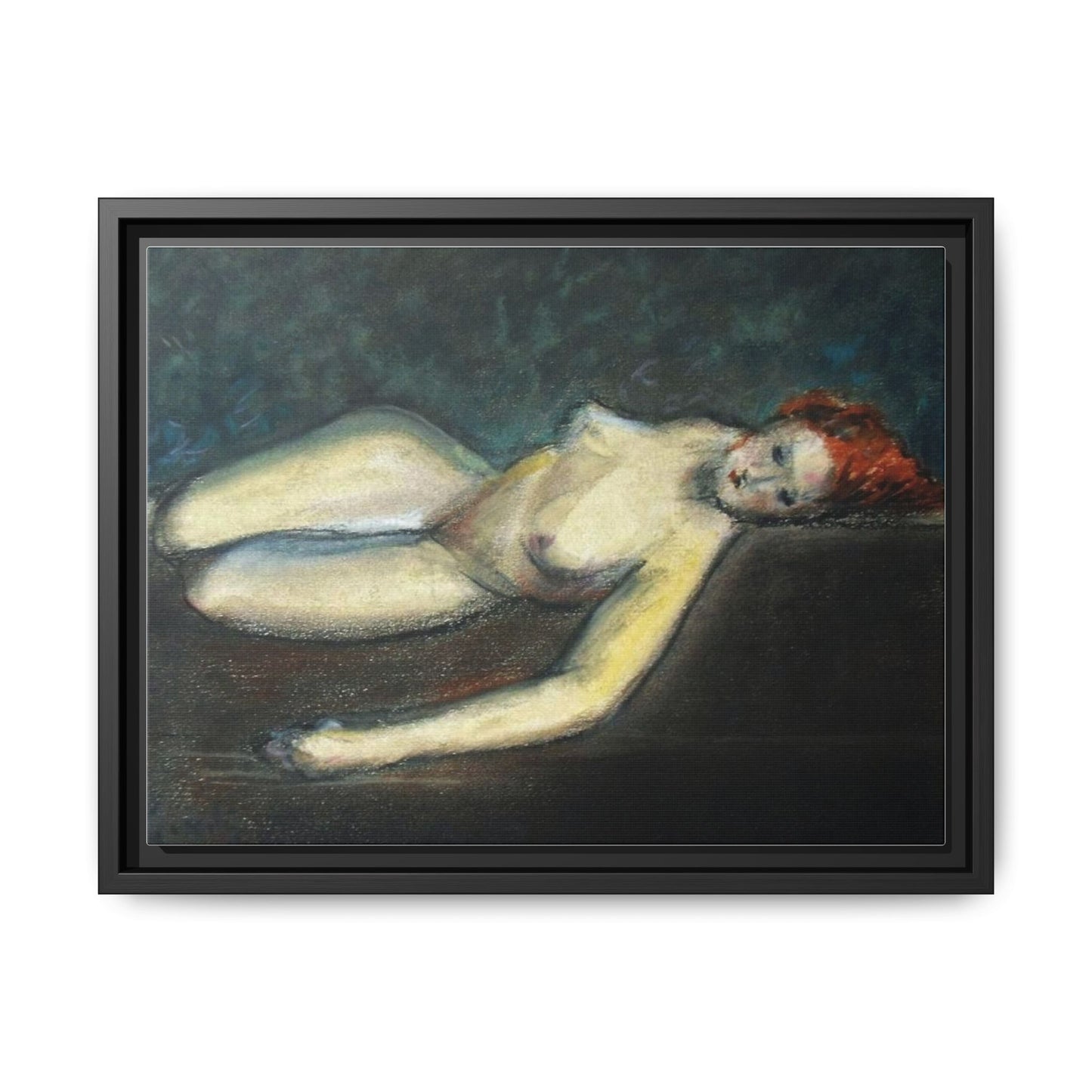 Lying nude by Paul Gosselin Framed Matte Canvas Wall Art Print