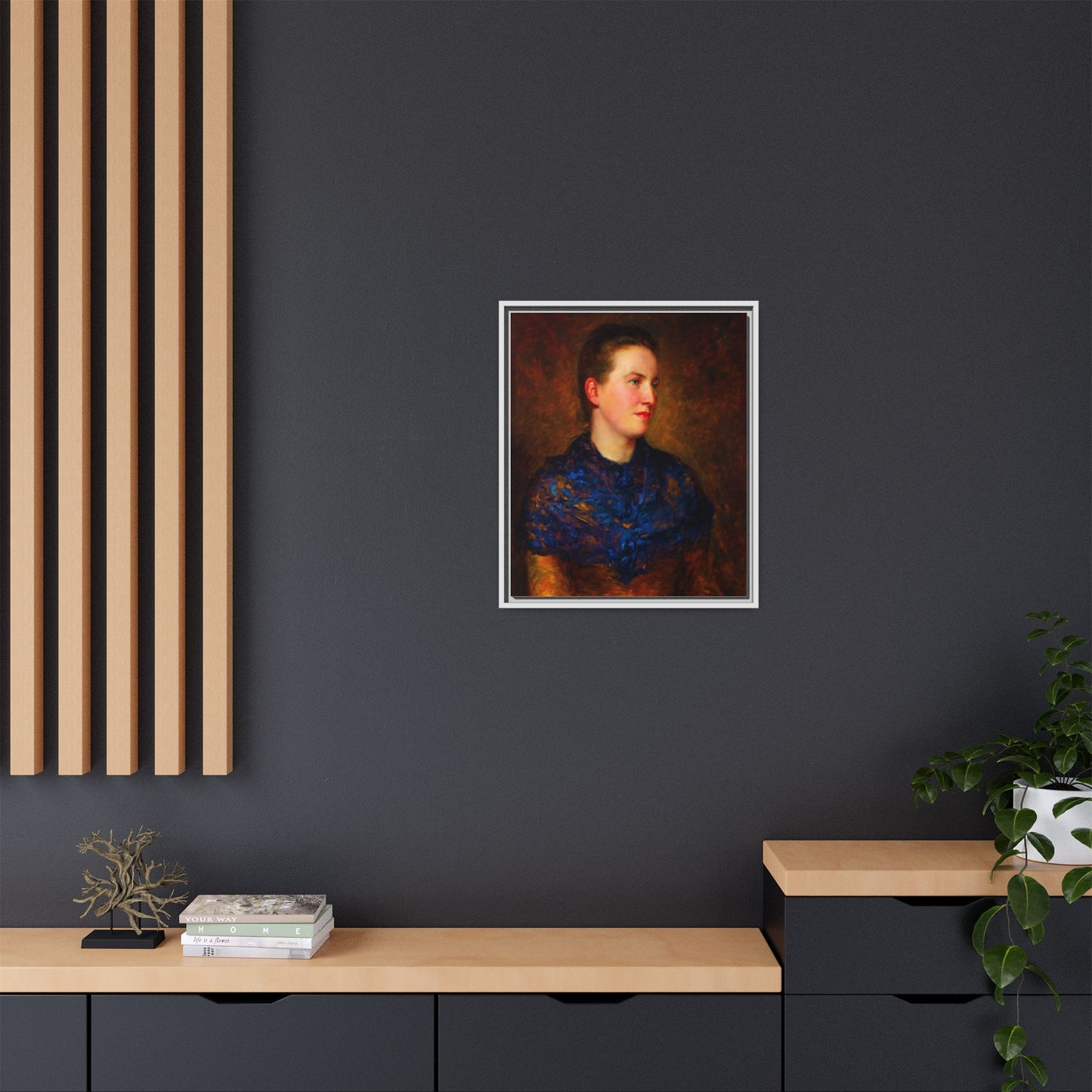 Framed Matte Canvas Portrait Print — Classic Victorian Woman Wall Art