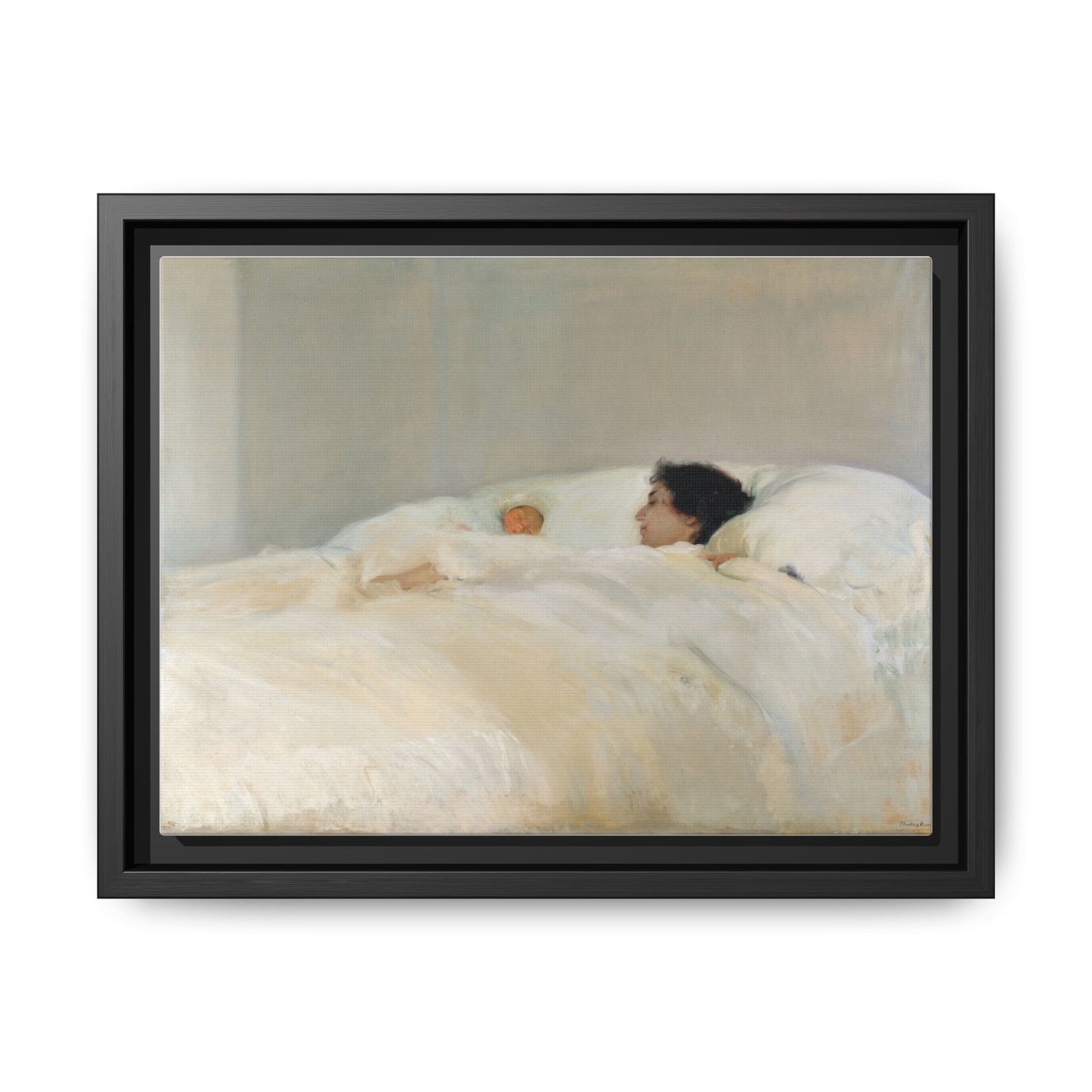 Mother by Joaquin Sorolla y Bastida Framed Matte Canvas Wall Art Print