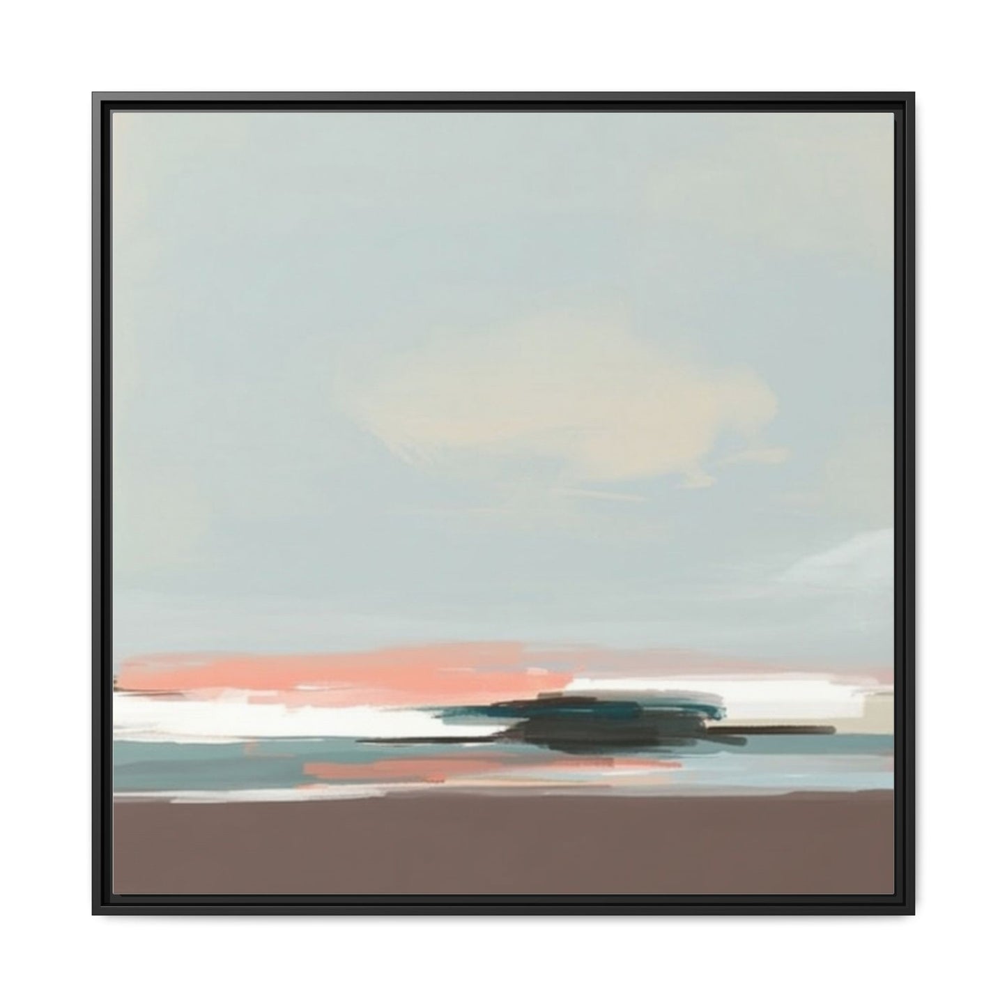Framed Matte Canvas Print — Soft Coastal Abstract Landscape