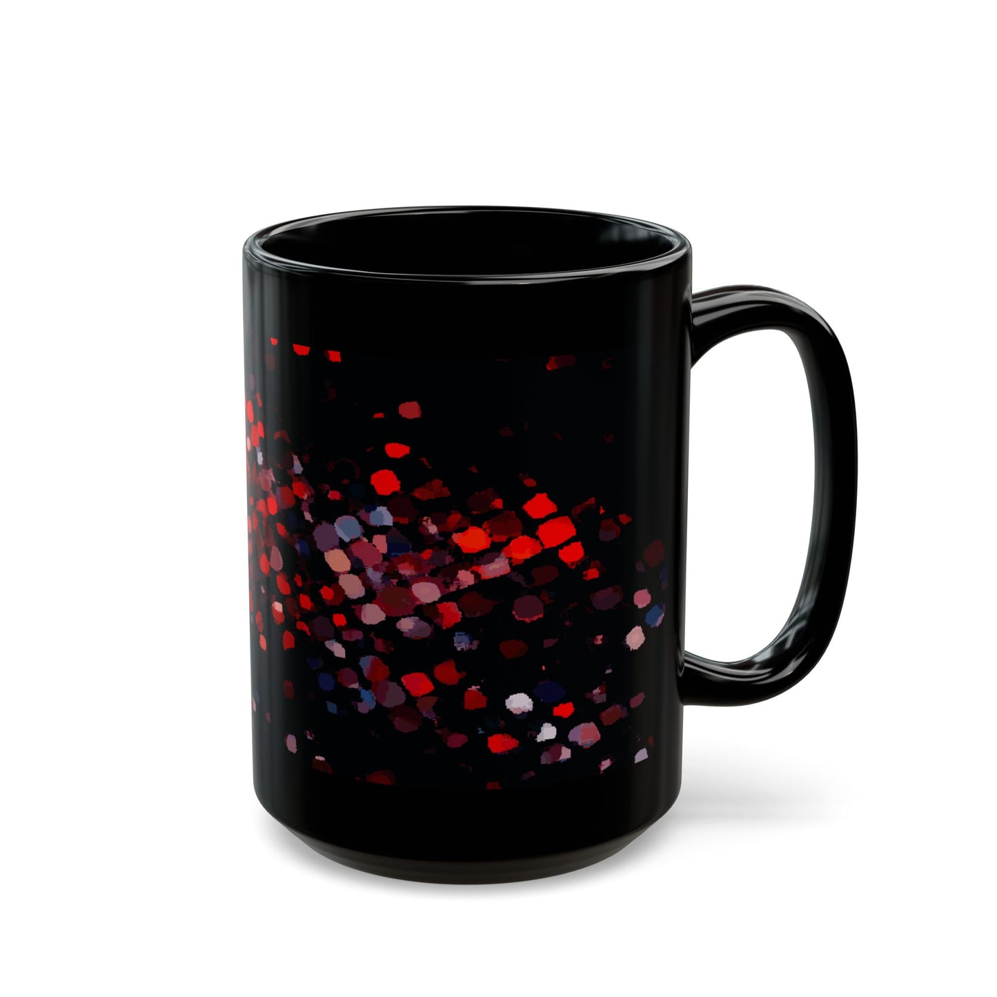 Red Mosaic Sparkle Black Coffee Mug – 11oz & 15oz