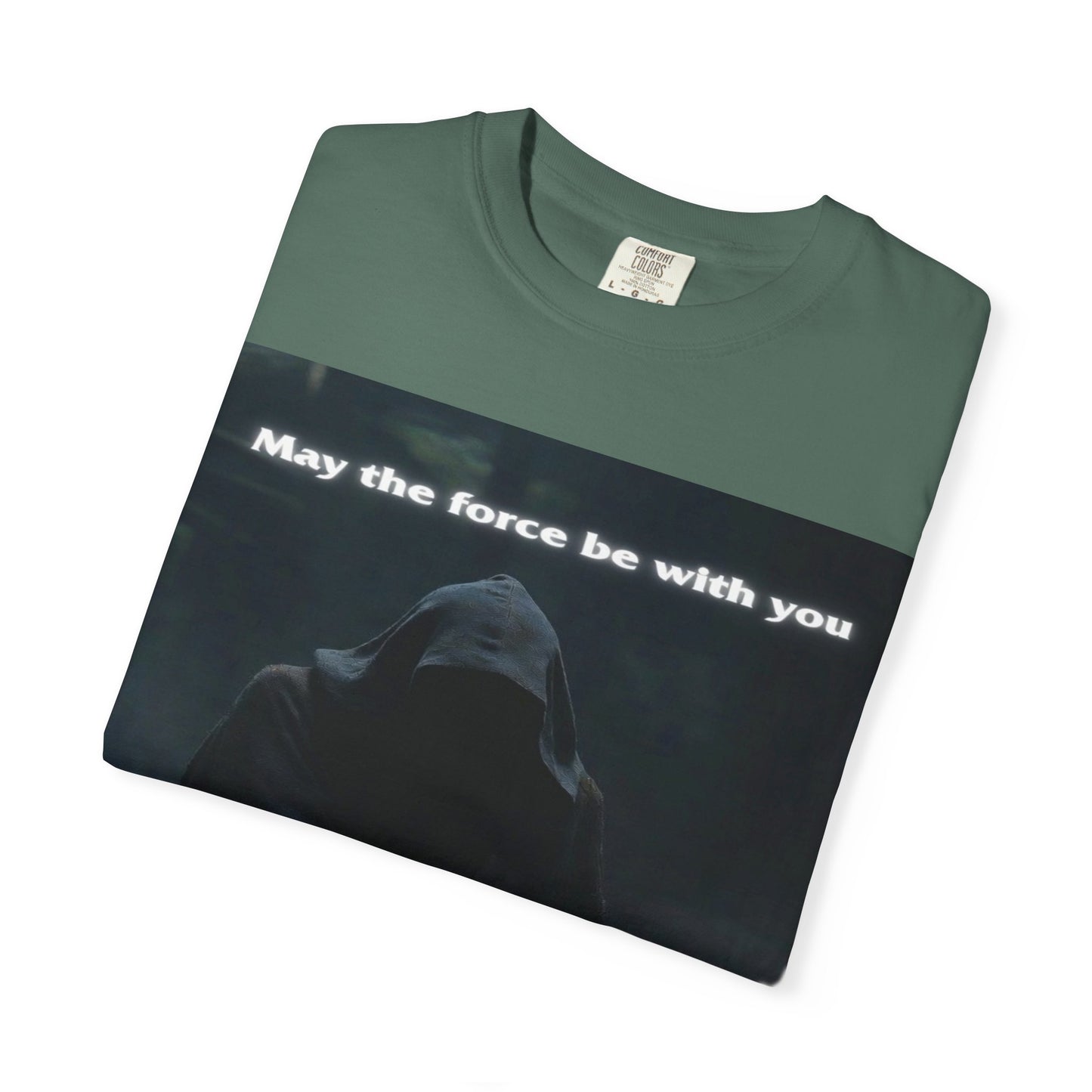 May the Force Be With You T-Shirt — Dark Hooded Lightsaber Graphic Tee