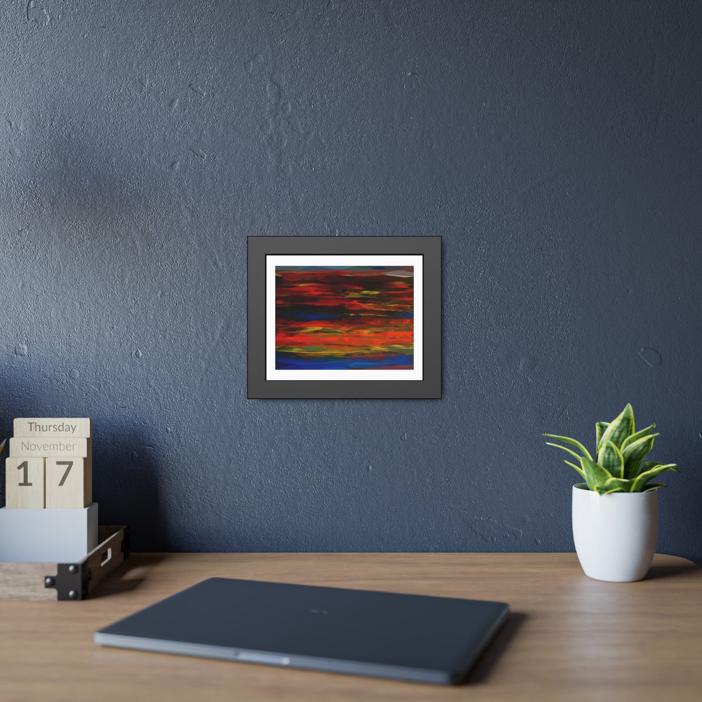 Abstract Sunset Framed Poster — Colorful Modern Wall Art