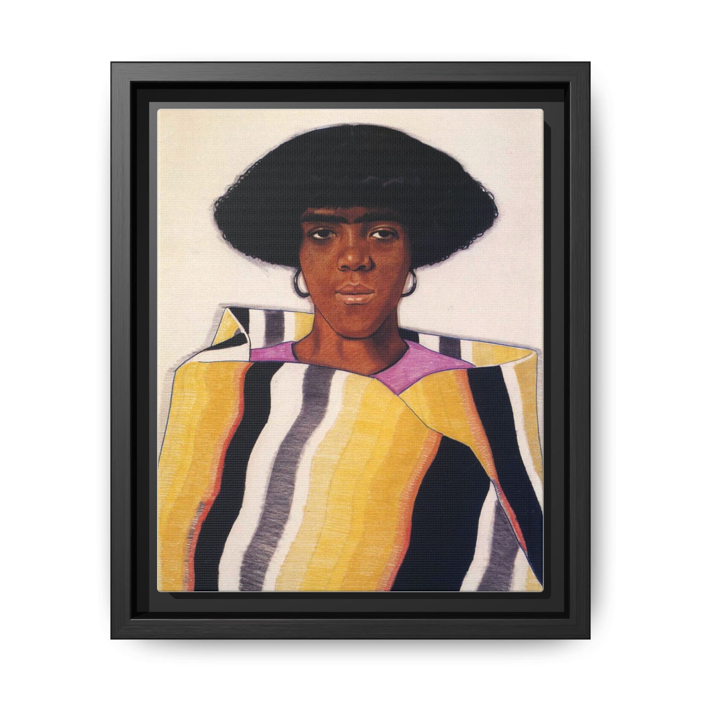 Portrait of an African American Woman by Winold Reiss Framed Matte Canvas Portrait