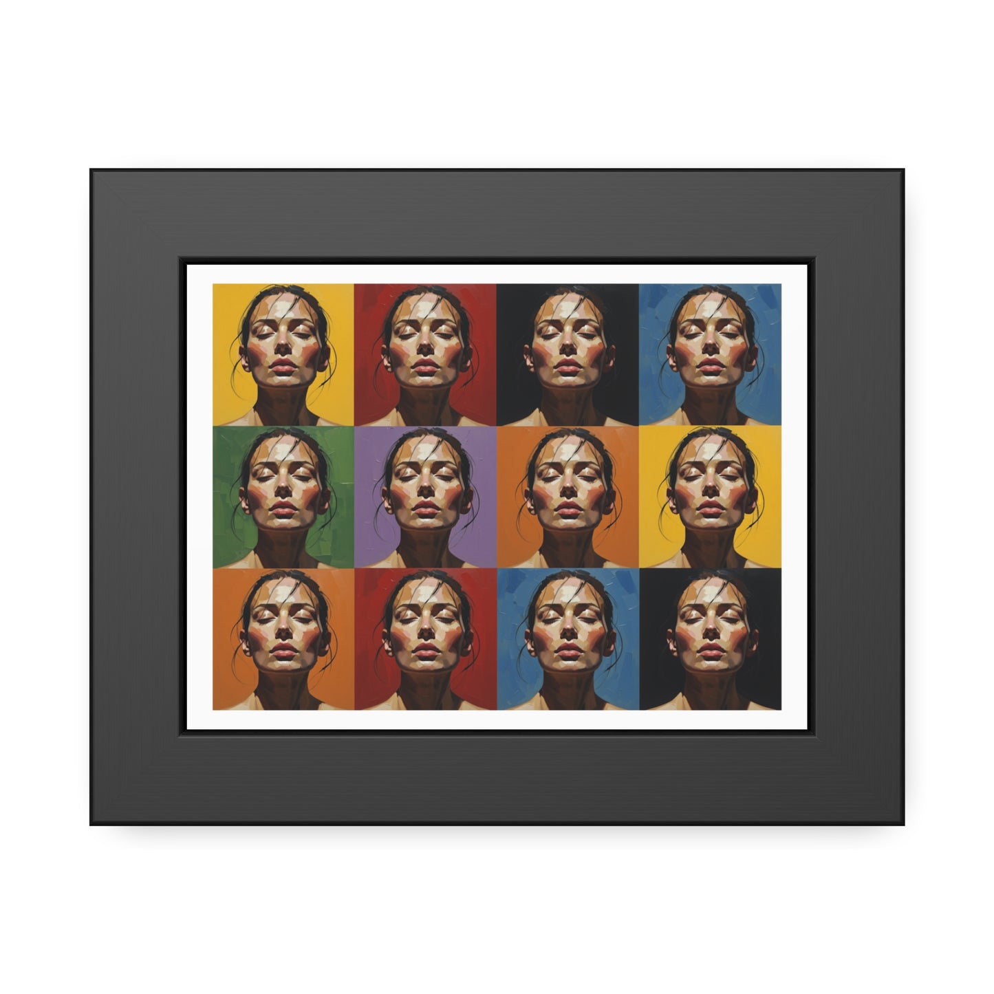 Framed Poster – Color Pop Portrait Grid Wall Art
