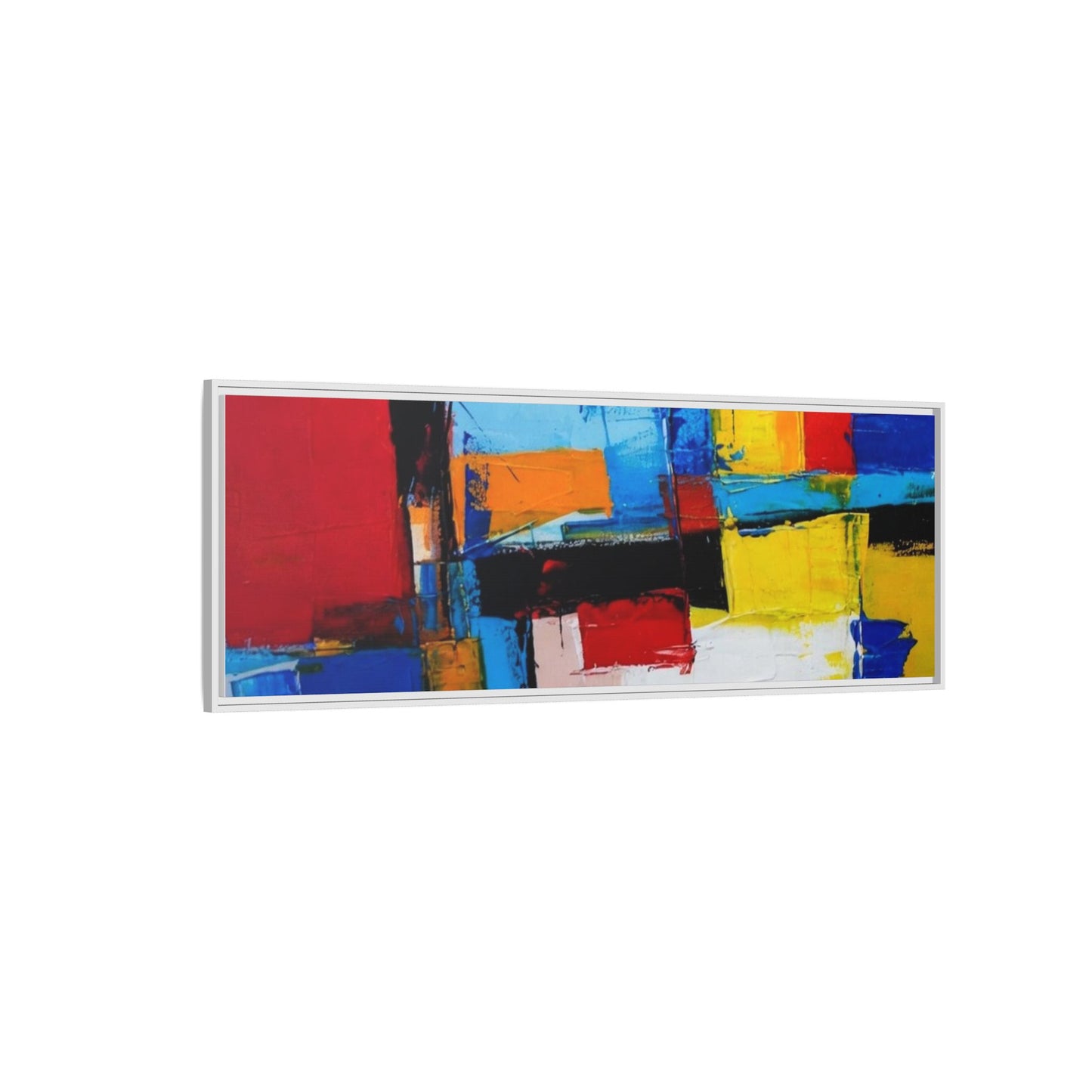 Abstract Color Block Matte Canvas Framed Wall Art