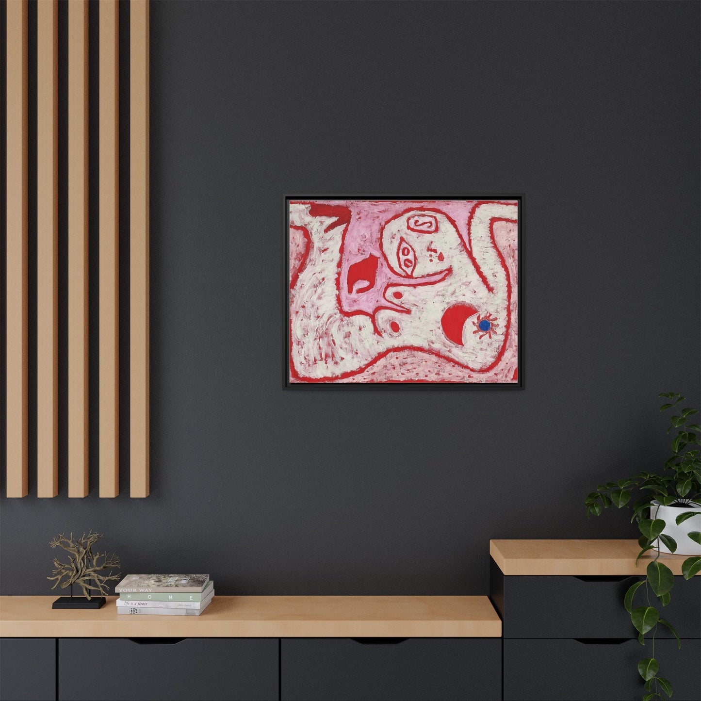 A Woman For Gods by Paul Klee Matte Canvas Framed Wall Art Decor