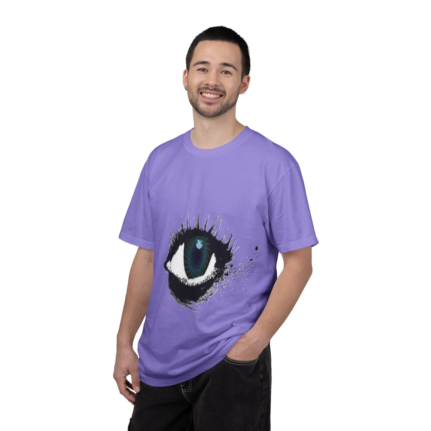 Eye Graphic T-Shirt — Blue Iris Grunge Art Tee