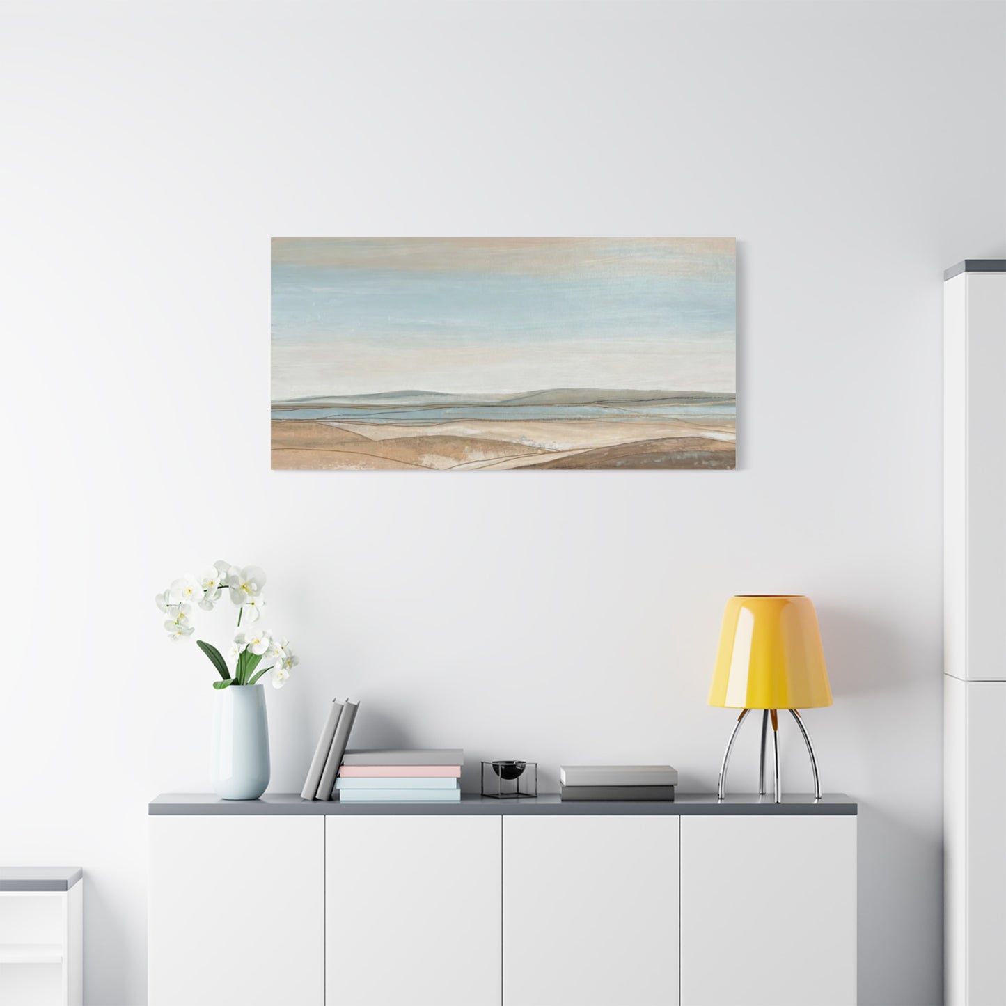 Coastal Pastel Landscape Canvas — Matte Stretched Wall Art