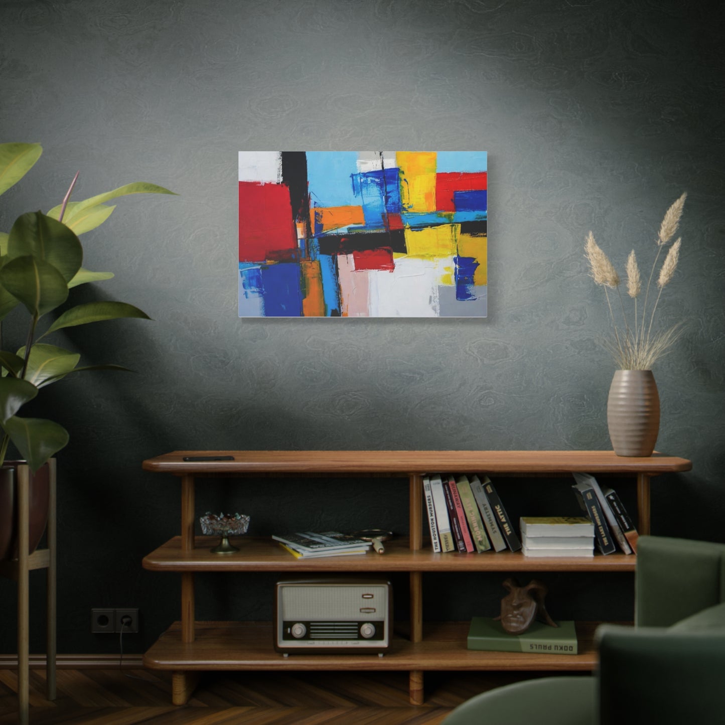 Abstract Color Block Canvas Print — Modern Geometric Wall Art
