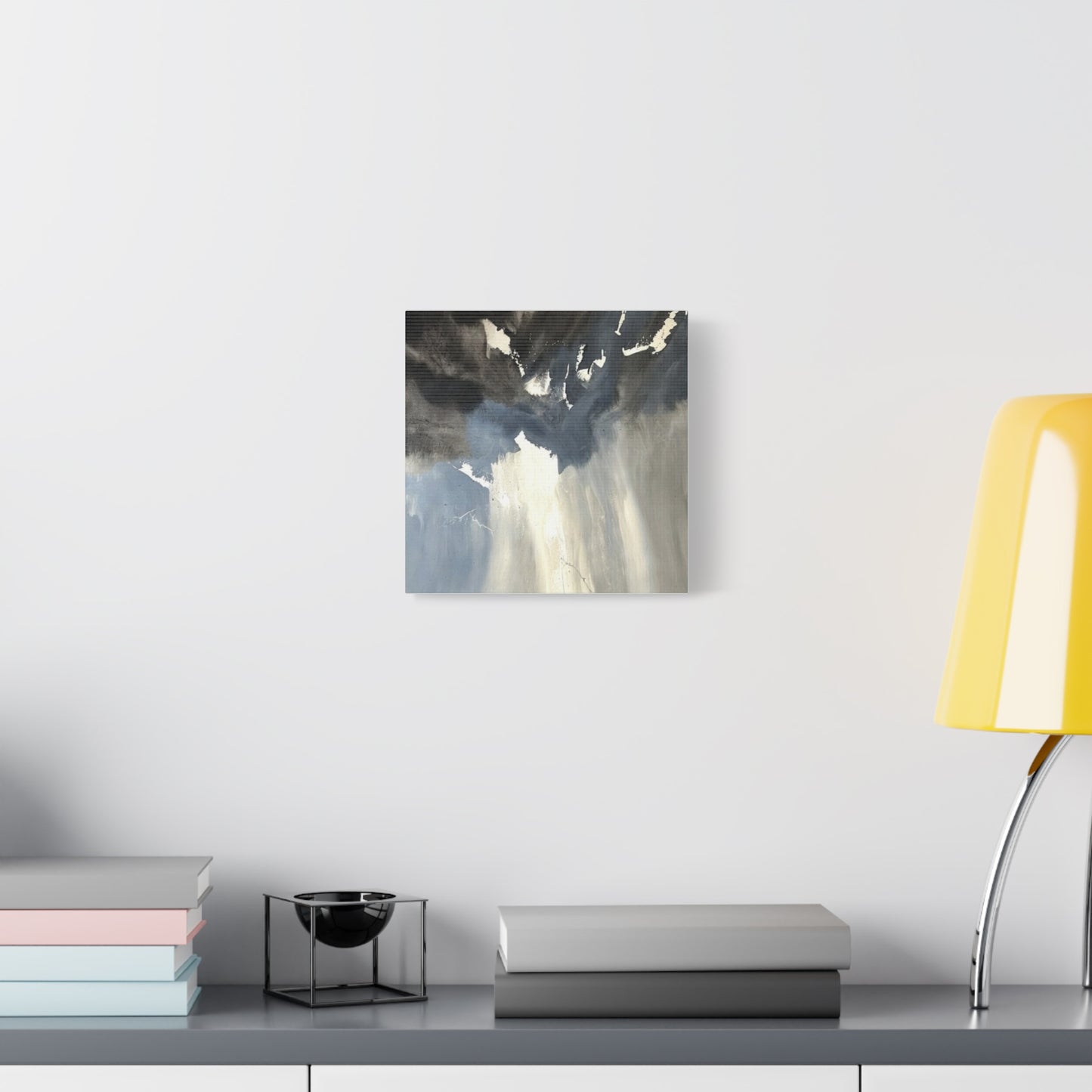 Abstract Storm Canvas Print — Dramatic Blue & Gray Matte Wall Art
