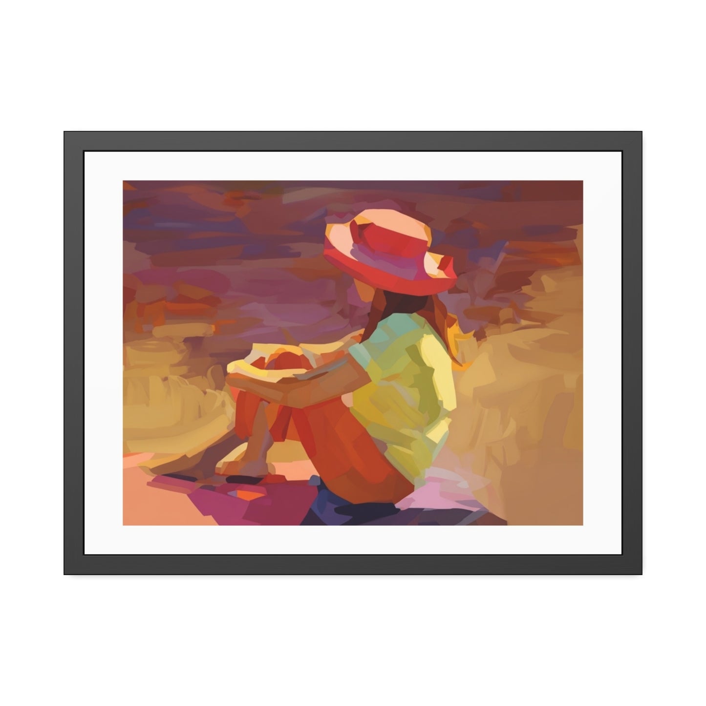Framed Poster — Vibrant Coastal Girl Illustration, Summer Beach Wall Art
