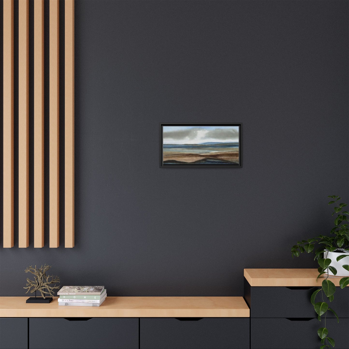 Matte Canvas Landscape, Framed (Multi-color)