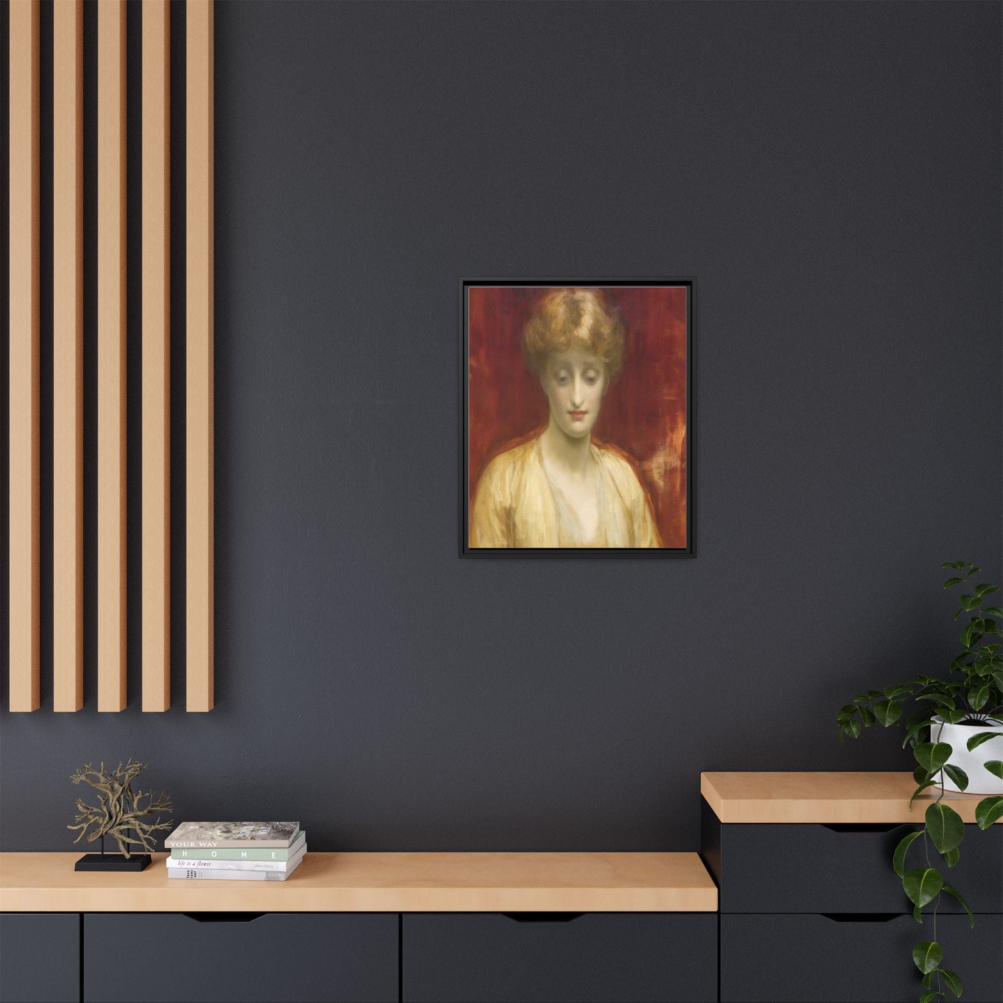 Mrs Williams by Lord Frederic Leighton Framed Matte Canvas Portrait Wall Art Print