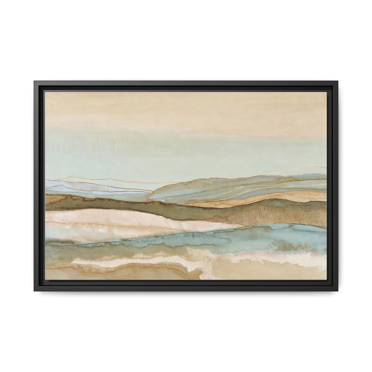 Framed Matte Canvas Coastal Abstract Landscape Wall Art