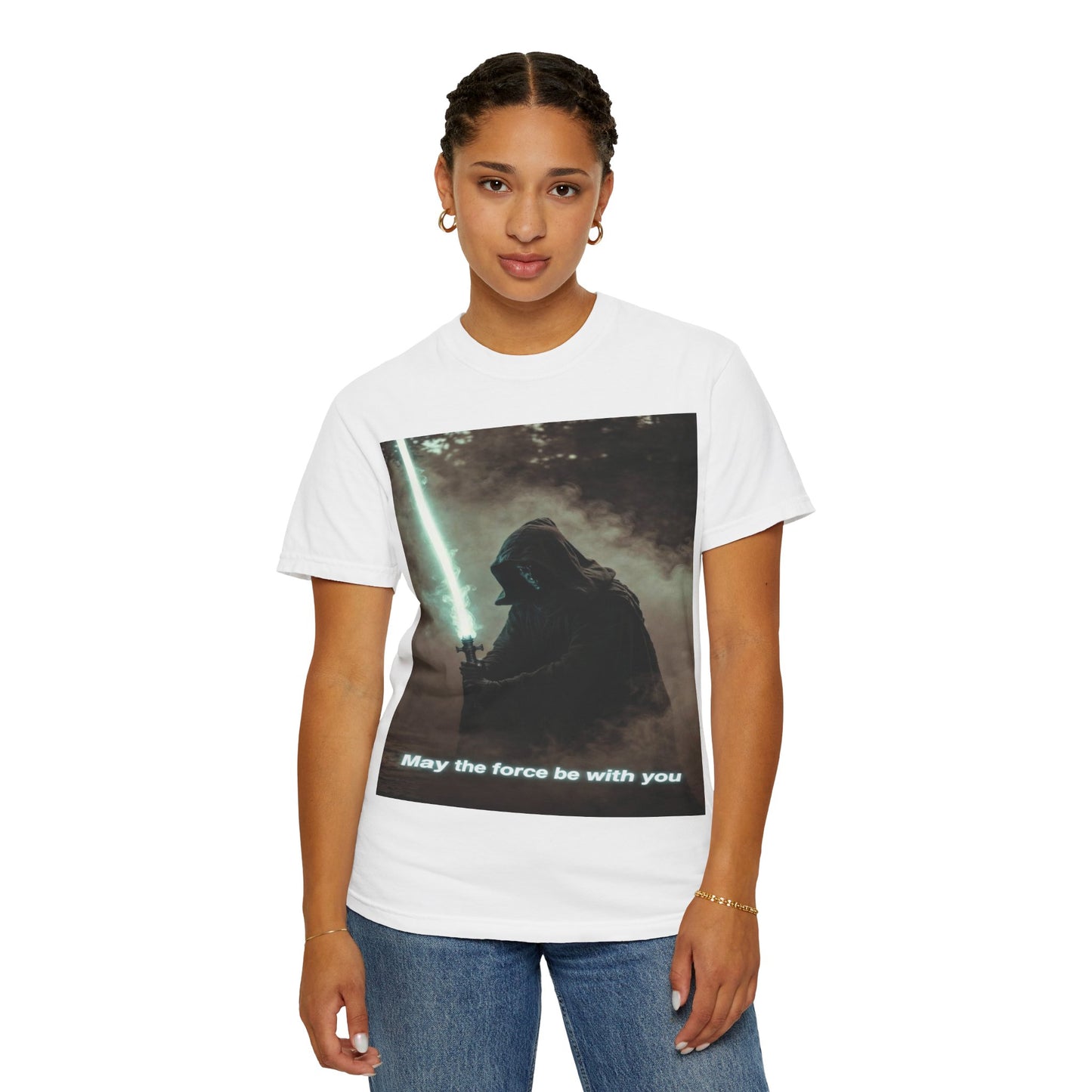 T-Shirt — 'May the force be with you' Lightsaber Sci‑Fi Graphic Tee