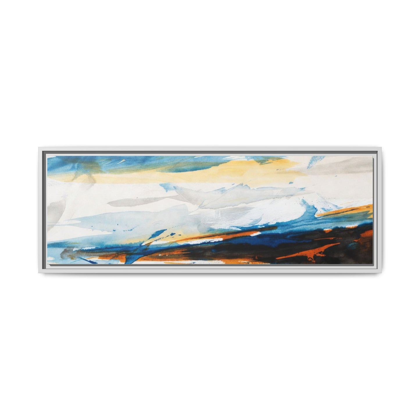 Abstract Coastal Waves Matte Canvas Framed Wall Art
