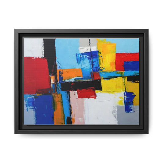 Abstract Color Block Matte Canvas Framed Wall Art