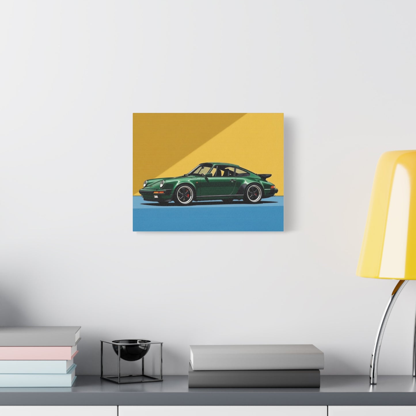Vintage Green Porsche Art Print - Matte Stretched Canvas