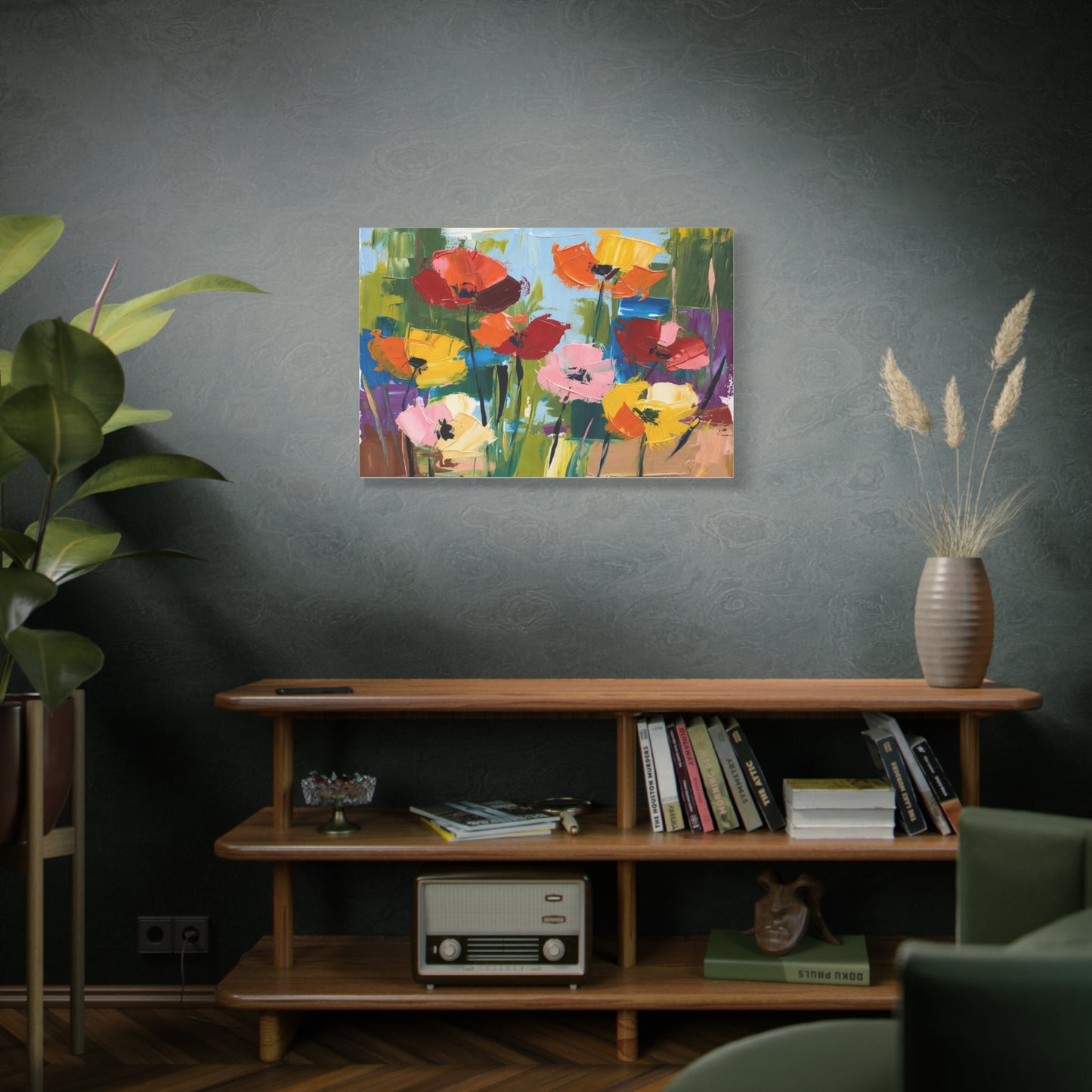 Colorful Abstract Floral Canvas Wall Art — Matte Stretched 1.25"