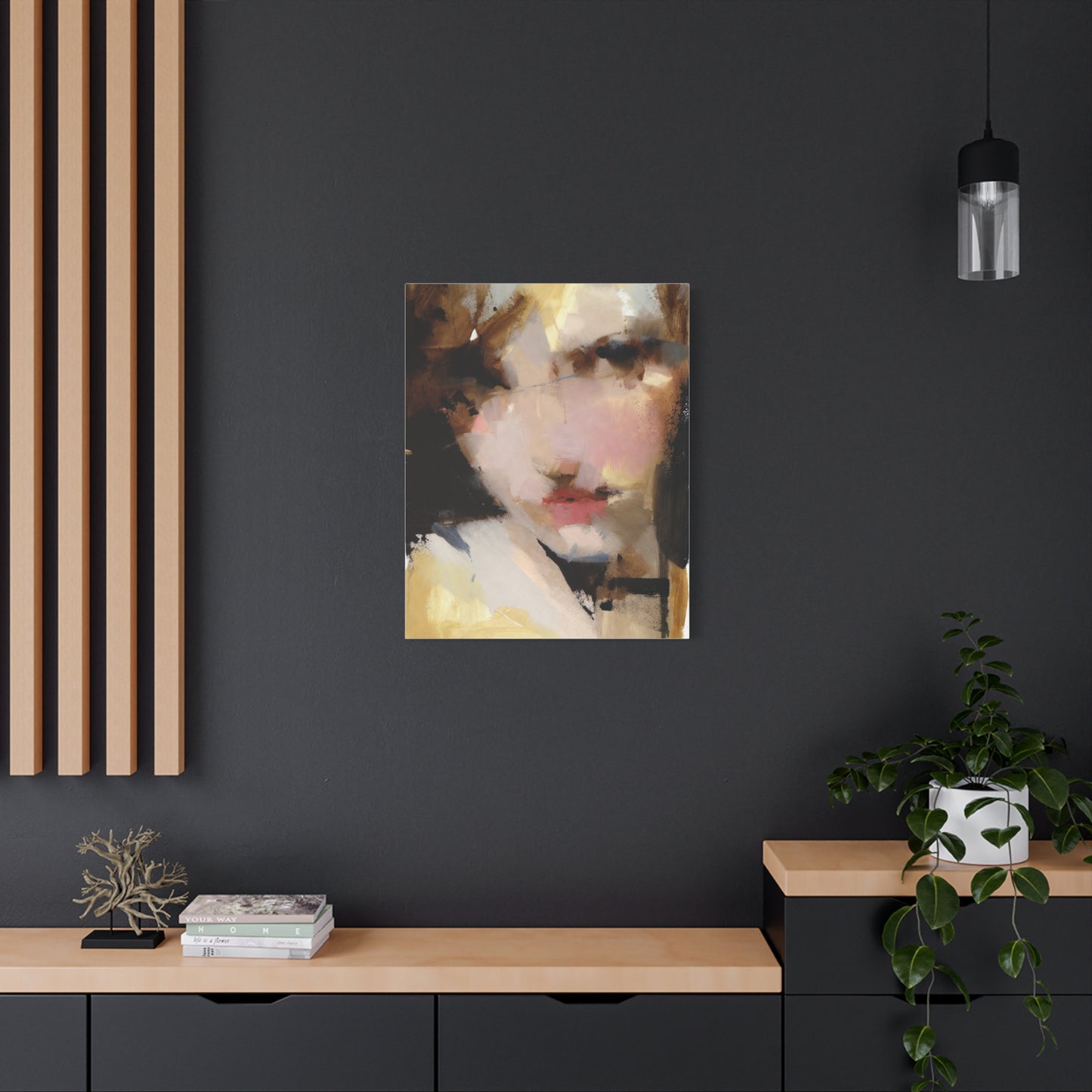 Abstract Portrait Matte Canvas Print — Modern Feminine Wall Art