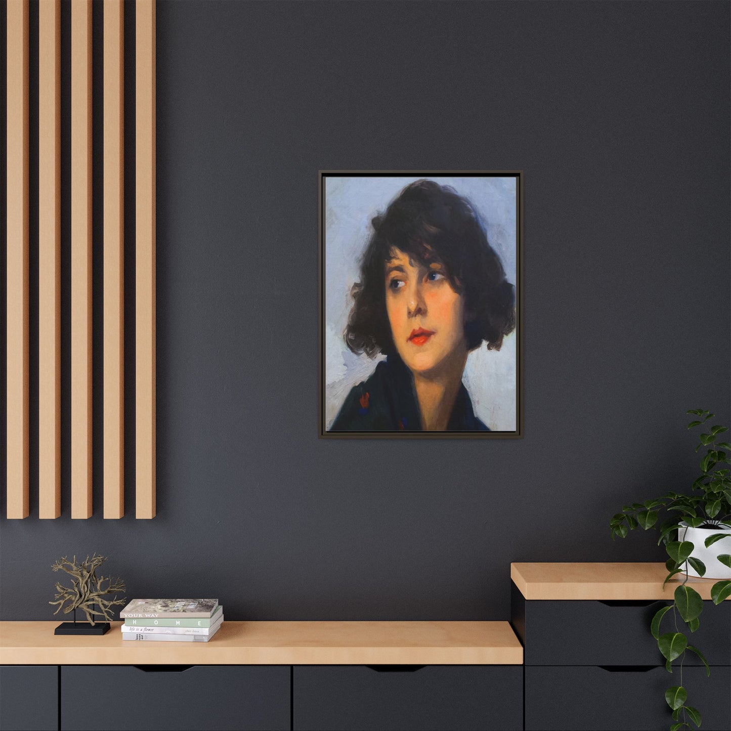 Mulher do chale verde (cropped) by Cyprien Eugene Boulet Framed Matte Canvas Print