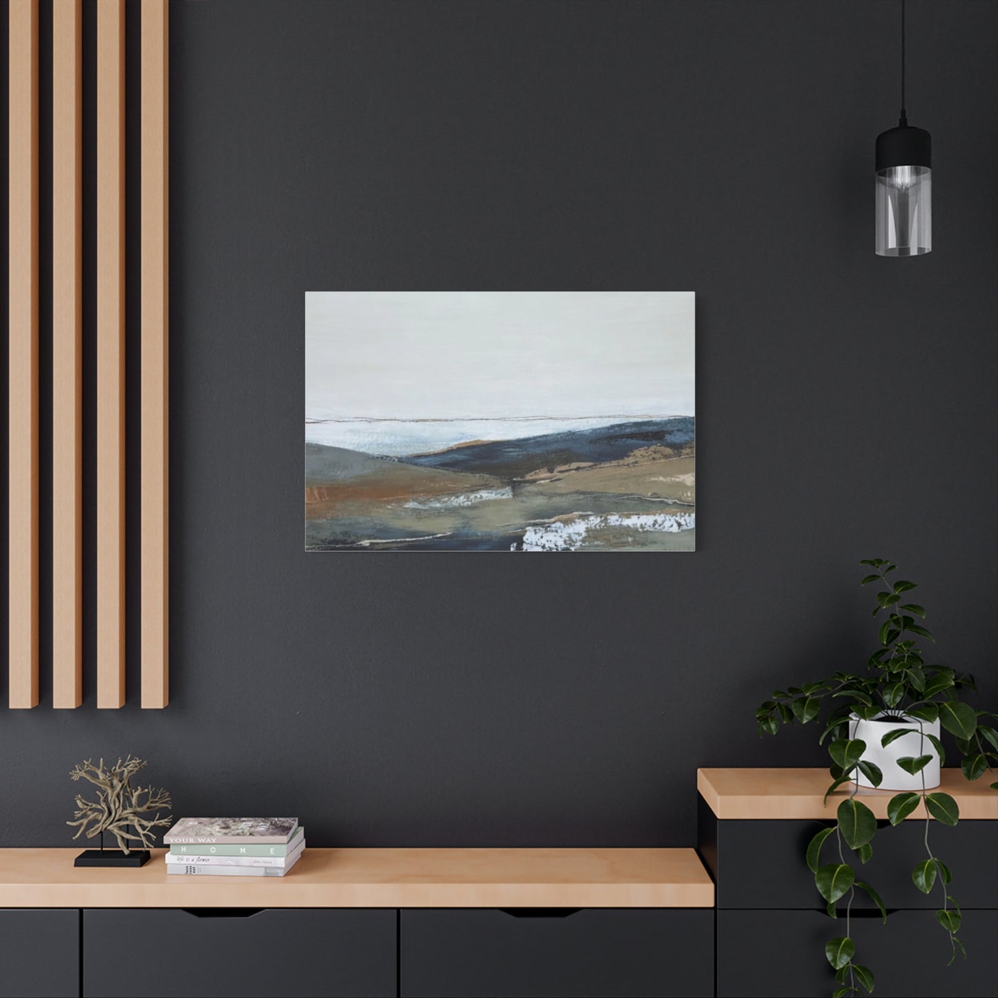 Abstract Coastal Landscape Canvas — Stretched Matte Wall Art
