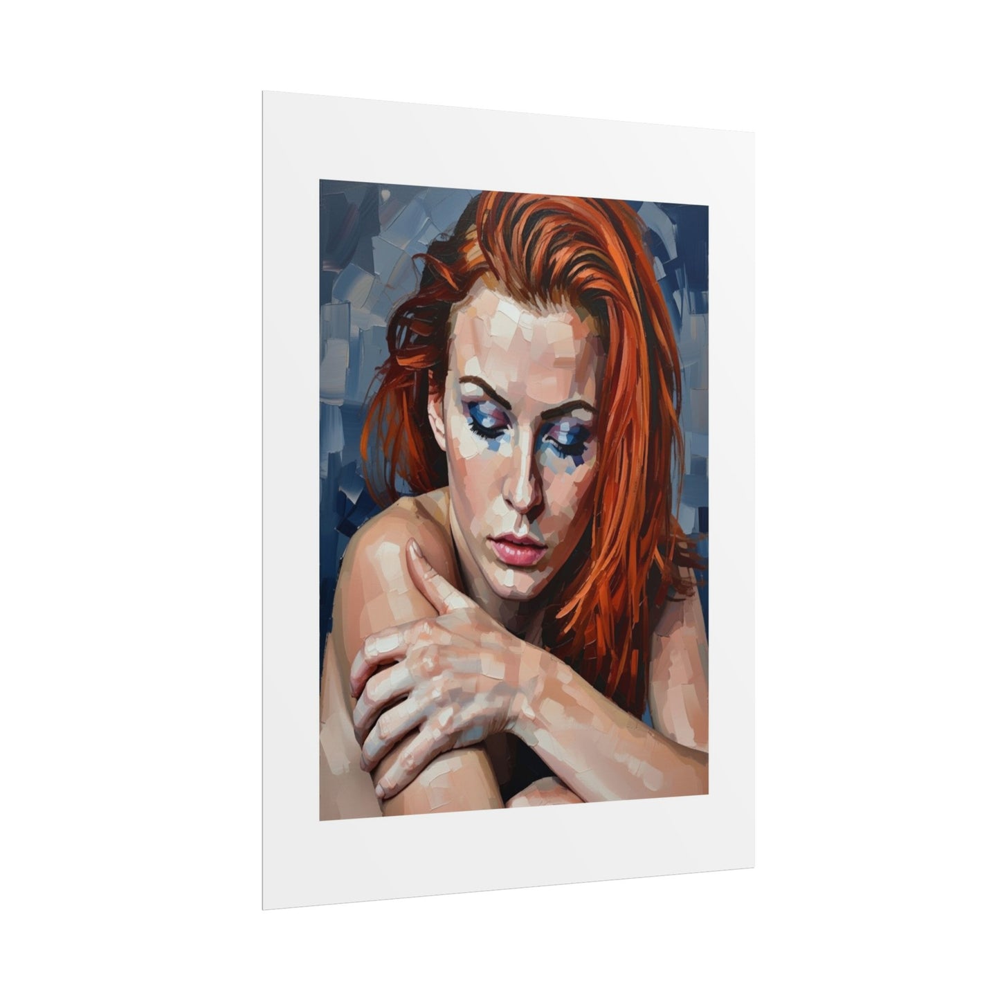 Redheaded Portrait Rolled Poster — Expressive Female Art Print