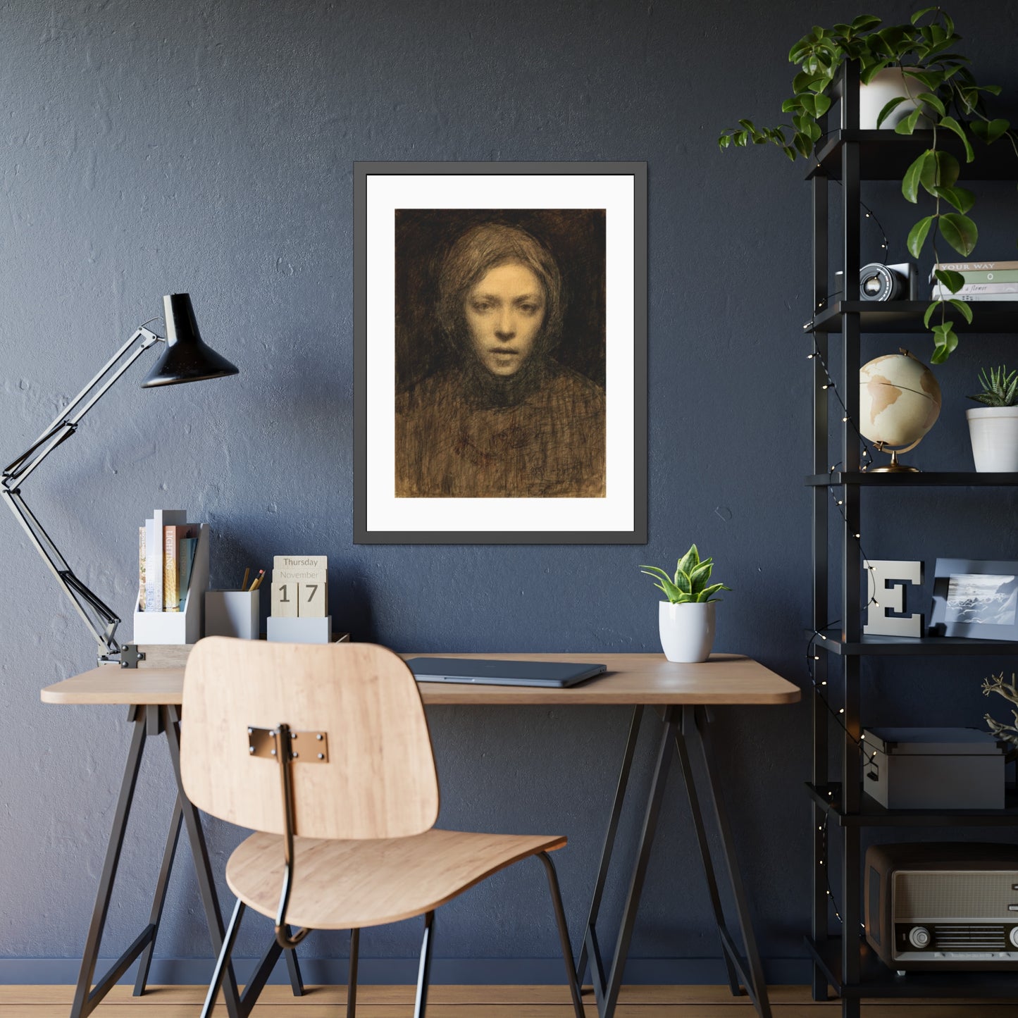 self-portrait by Ellen Thesleff Framed Art Wall Art Print