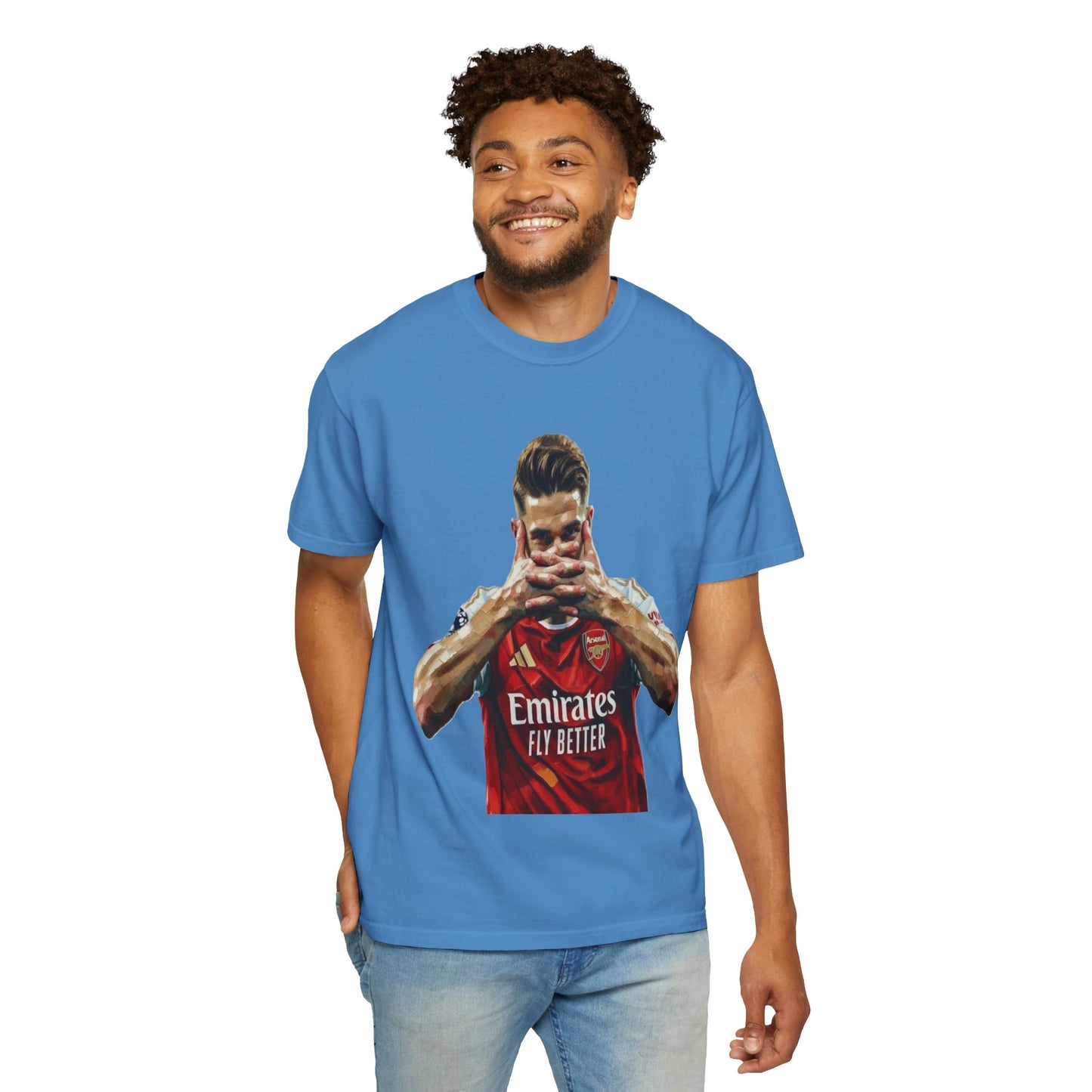 Soccer Celebration T-Shirt — Emirates 'Fly Better' Jersey Design