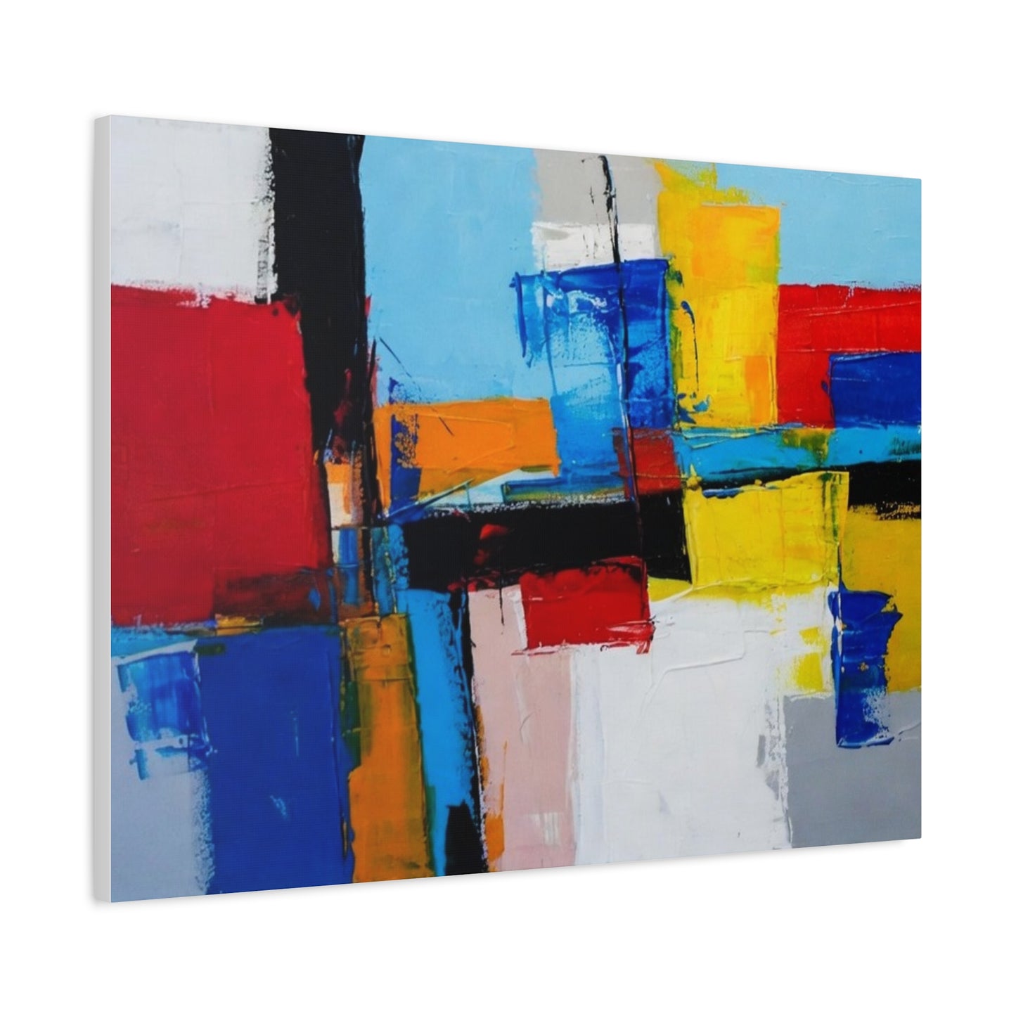 Abstract Color Block Canvas Print — Modern Geometric Wall Art
