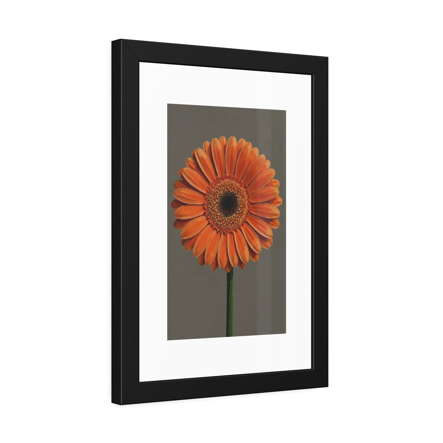 Orange Gerbera Framed Poster — Floral Wall Art Print