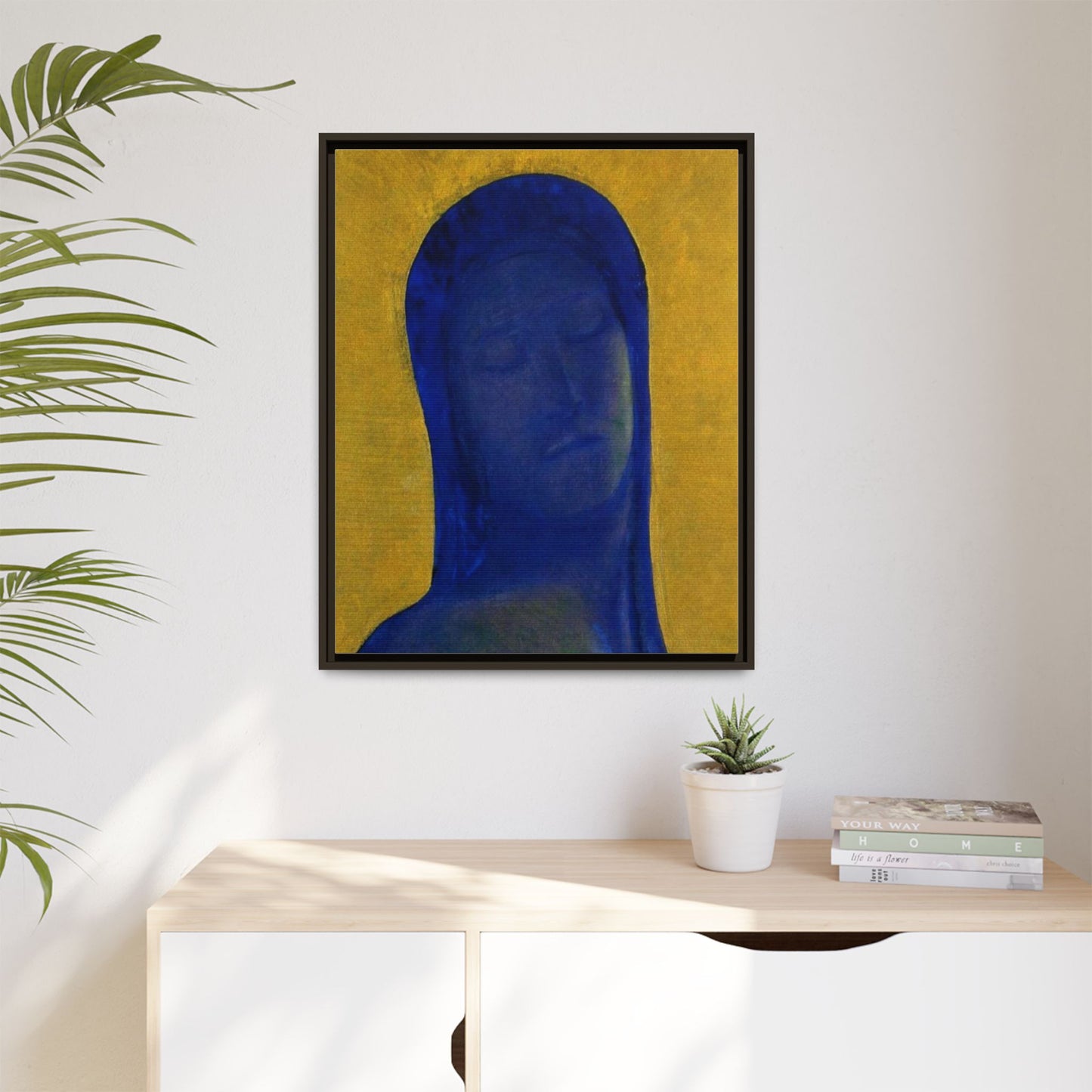 Closed Eyes by Odilon Redon Framed Matte Canvas Wall Art Print