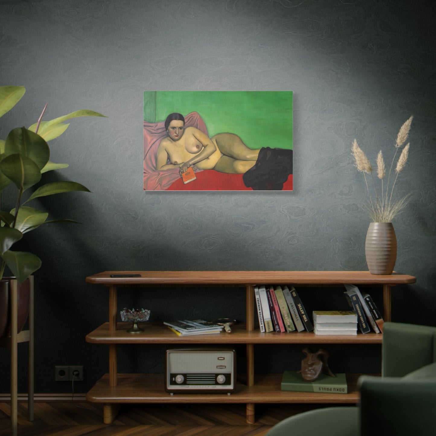 Femme nue tenant un livre by Félix Vallotton Matte Canvas Wall Art Print